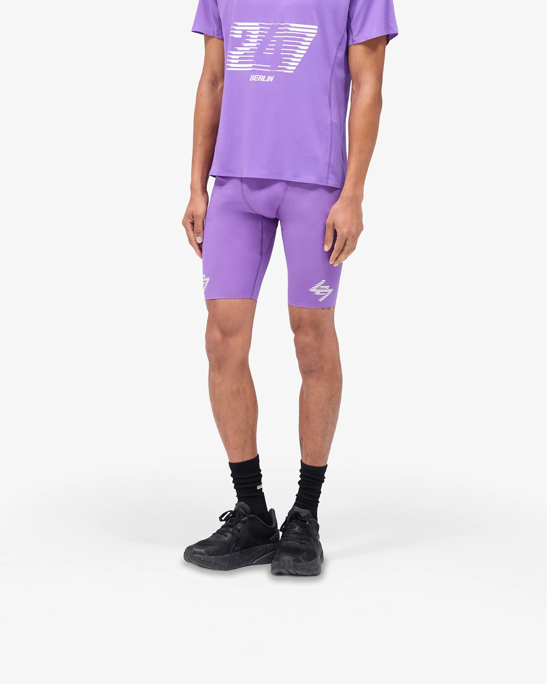 247 Berlin Half Tight - Purple ElasticHem Slim Shape