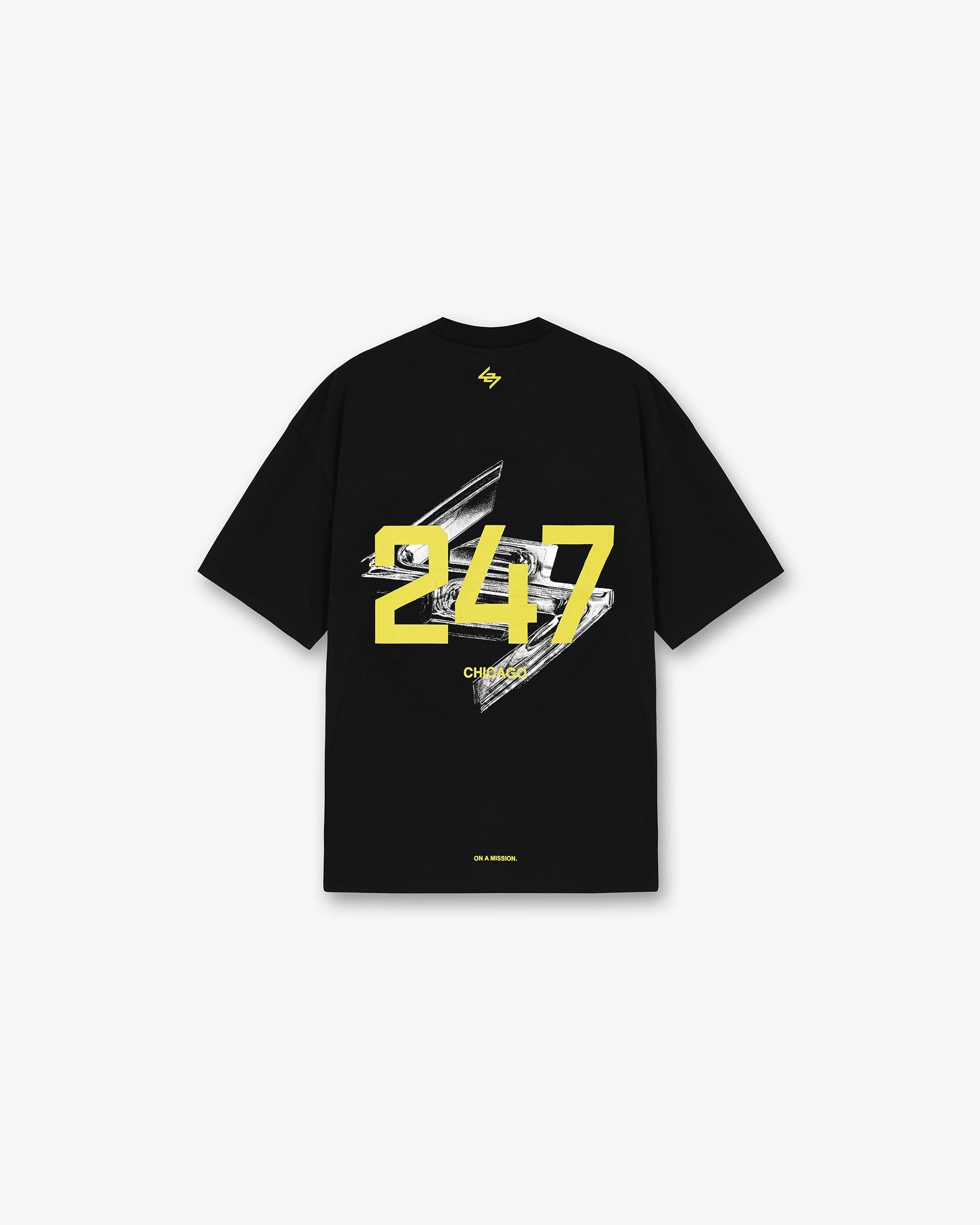 Chill Design Perfect for Outdoors 247 Chicago Oversized T-Shirt - Jet Black