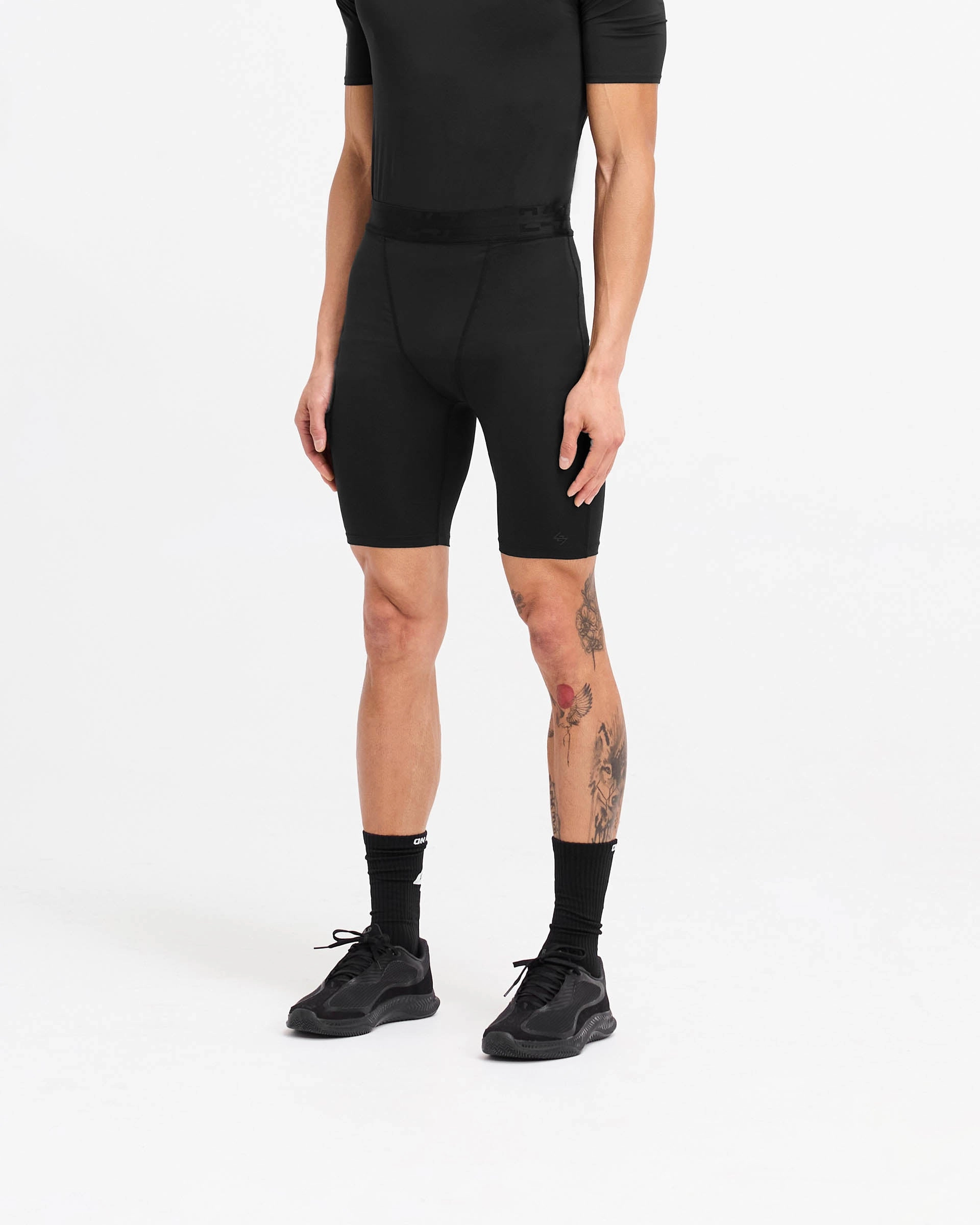 247 Compound Legging Short - Black Casual Ease Travel Clothing