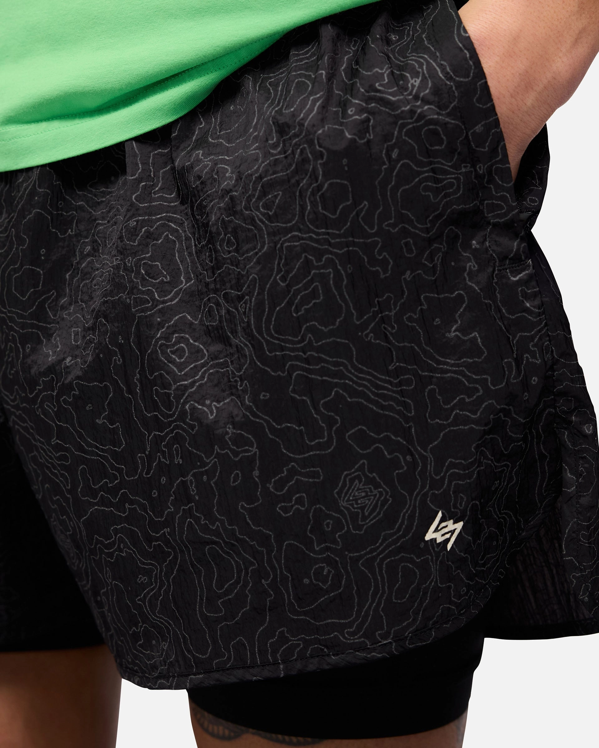 247 Contour 2-In-1 Run Shorts - Black Reinforced Seams Summer Comfort