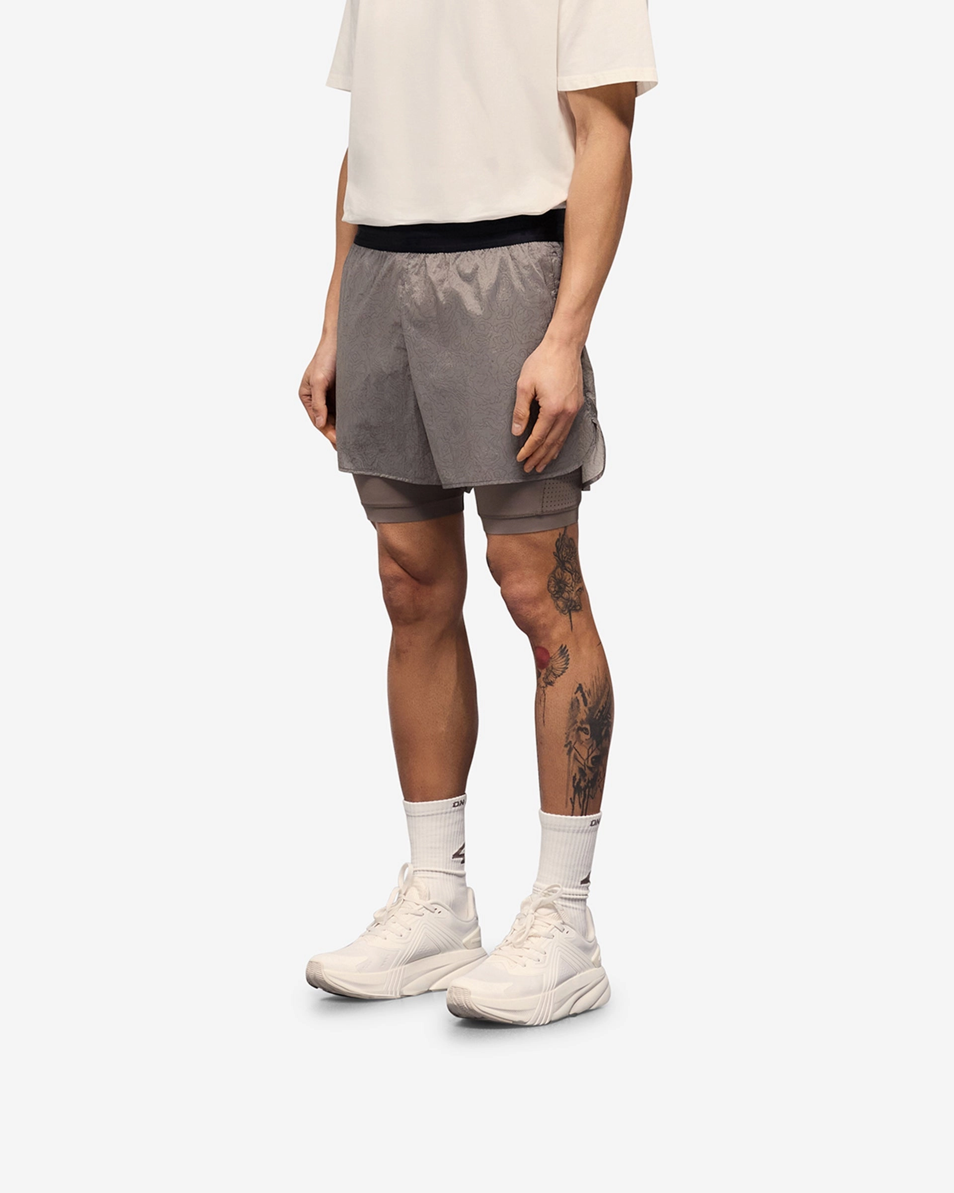 All Comfort Flex Foam Insert 247 Contour 2-In-1 Run Shorts - Pebble