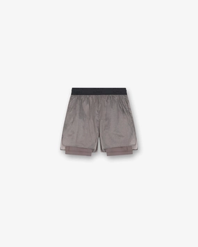 247 Contour 2-In-1 Run Shorts - Pebble Flexible Support Quick Slip