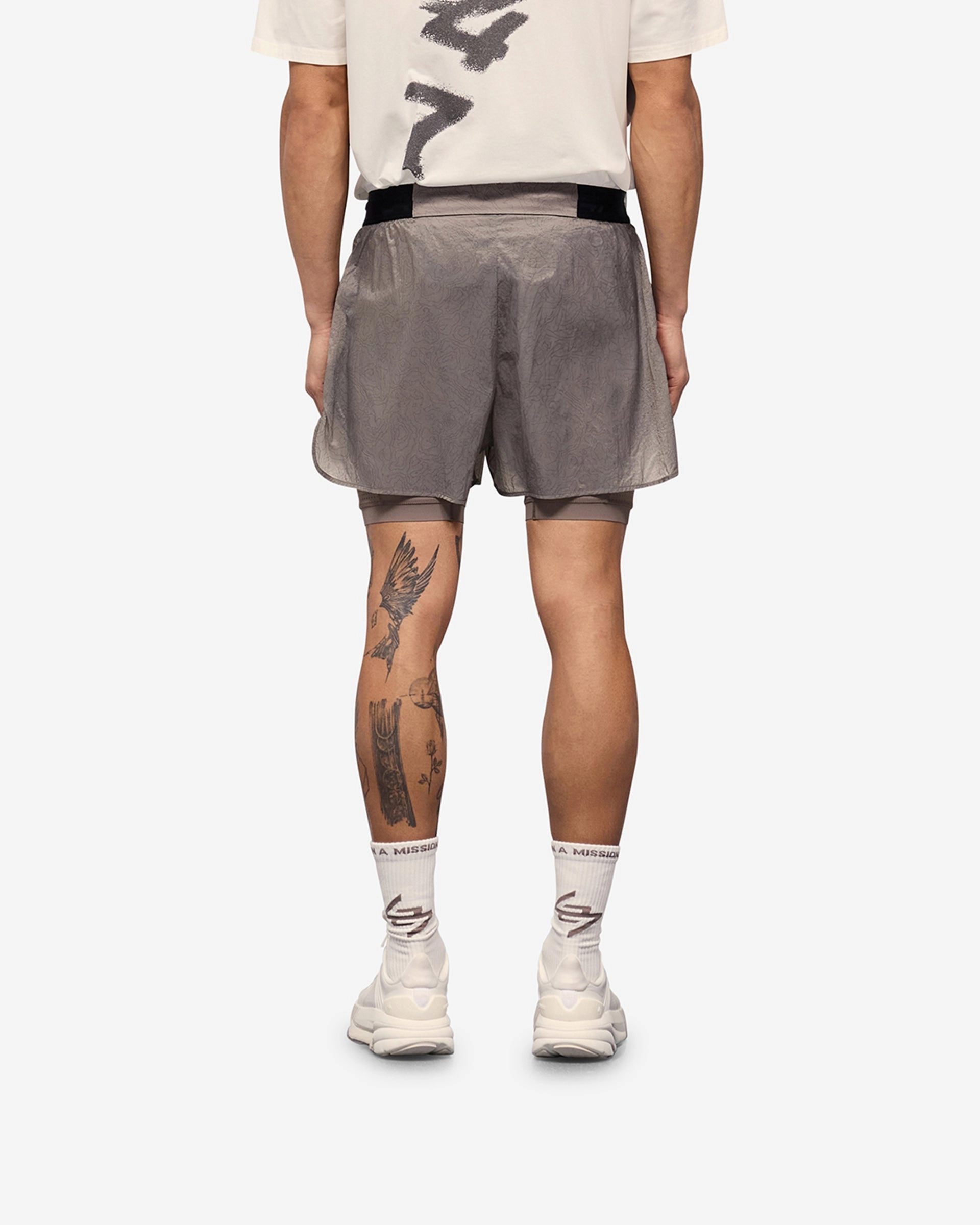 swim trunks Sport Ready Wear 247 Contour 2-In-1 Run Shorts - Pebble