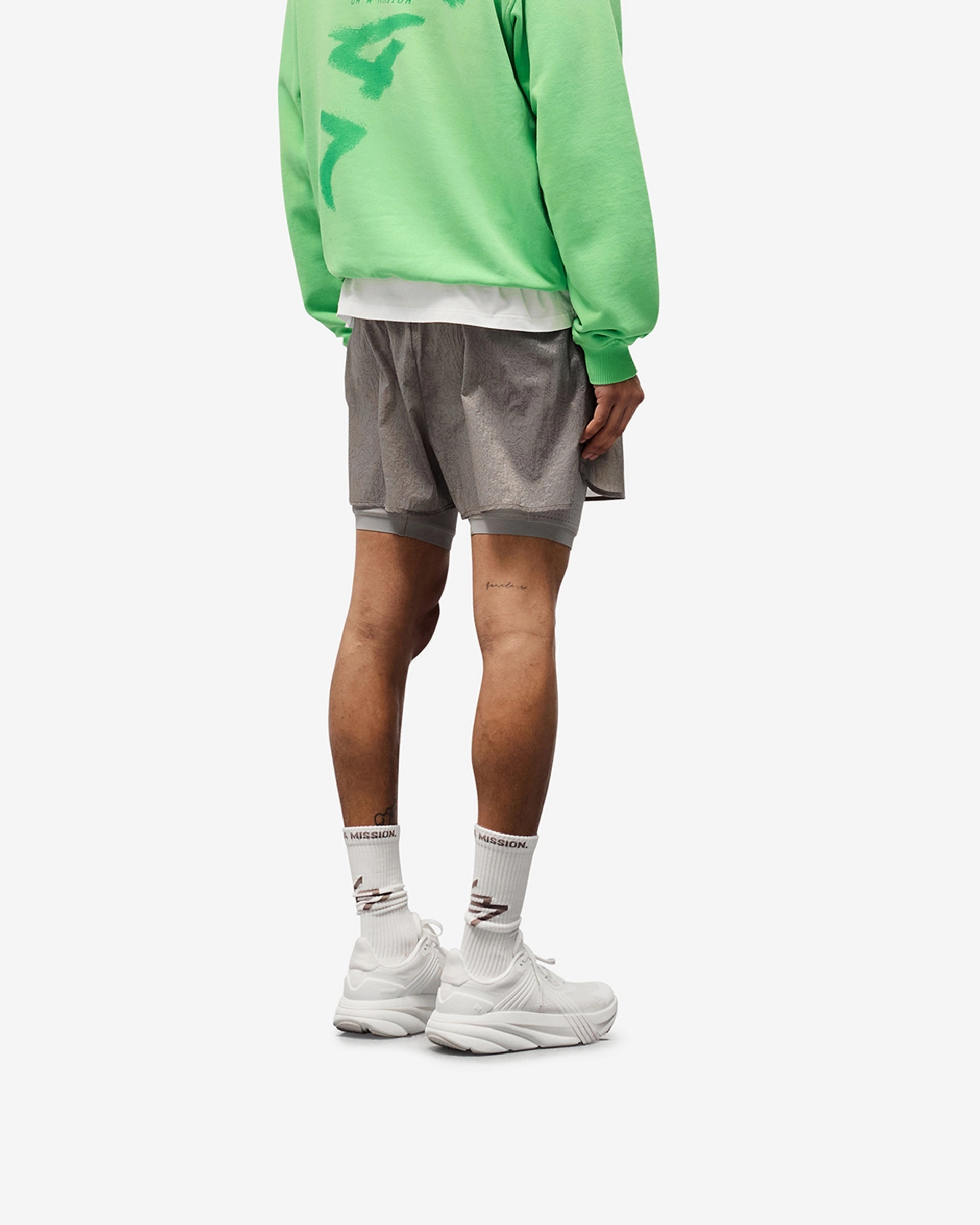 247 Contour 2-In-1 Run Shorts - Titanium Durable Quality