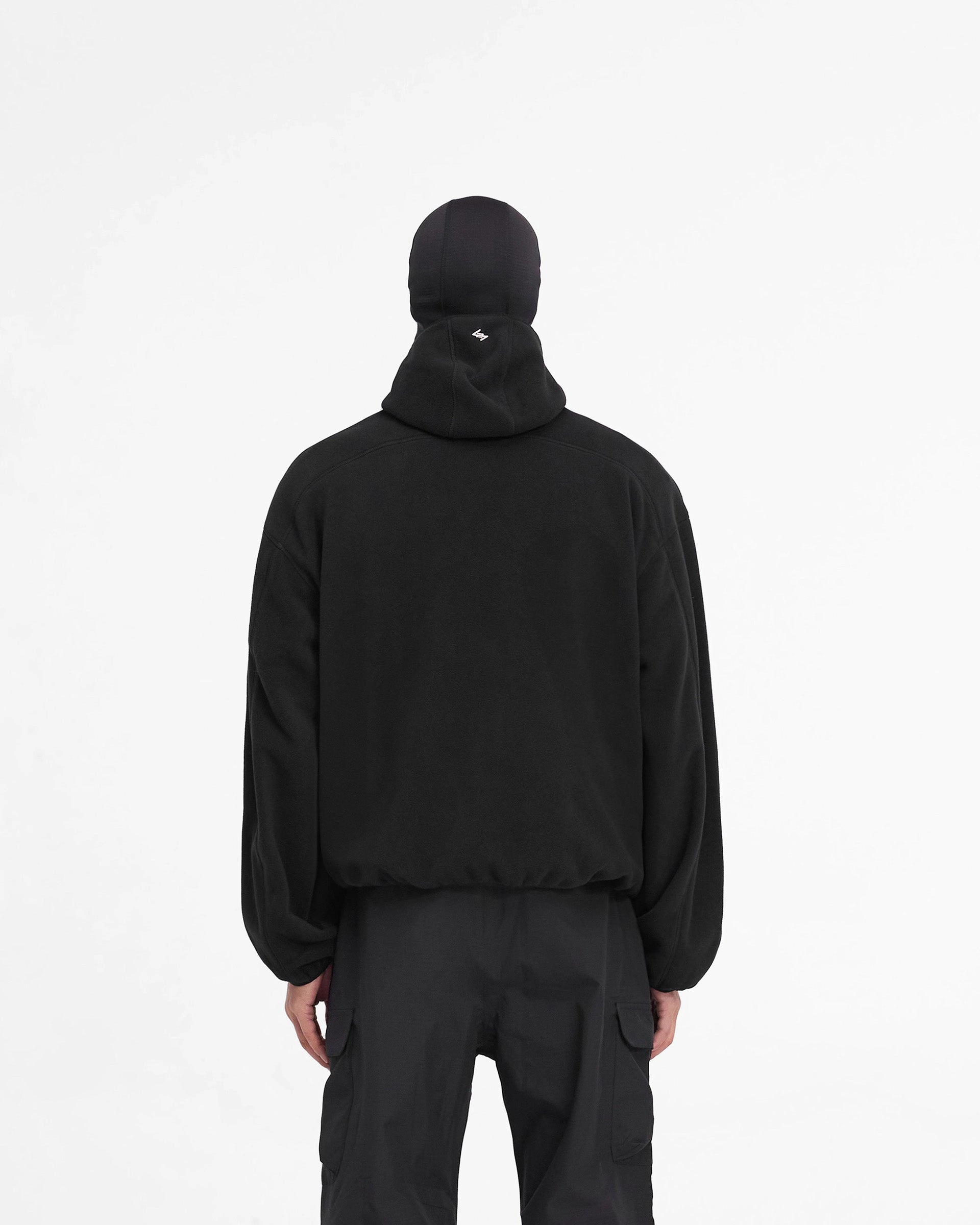 247 Fleece Hoodie - Black Anti Pill Finish Convertible Closure