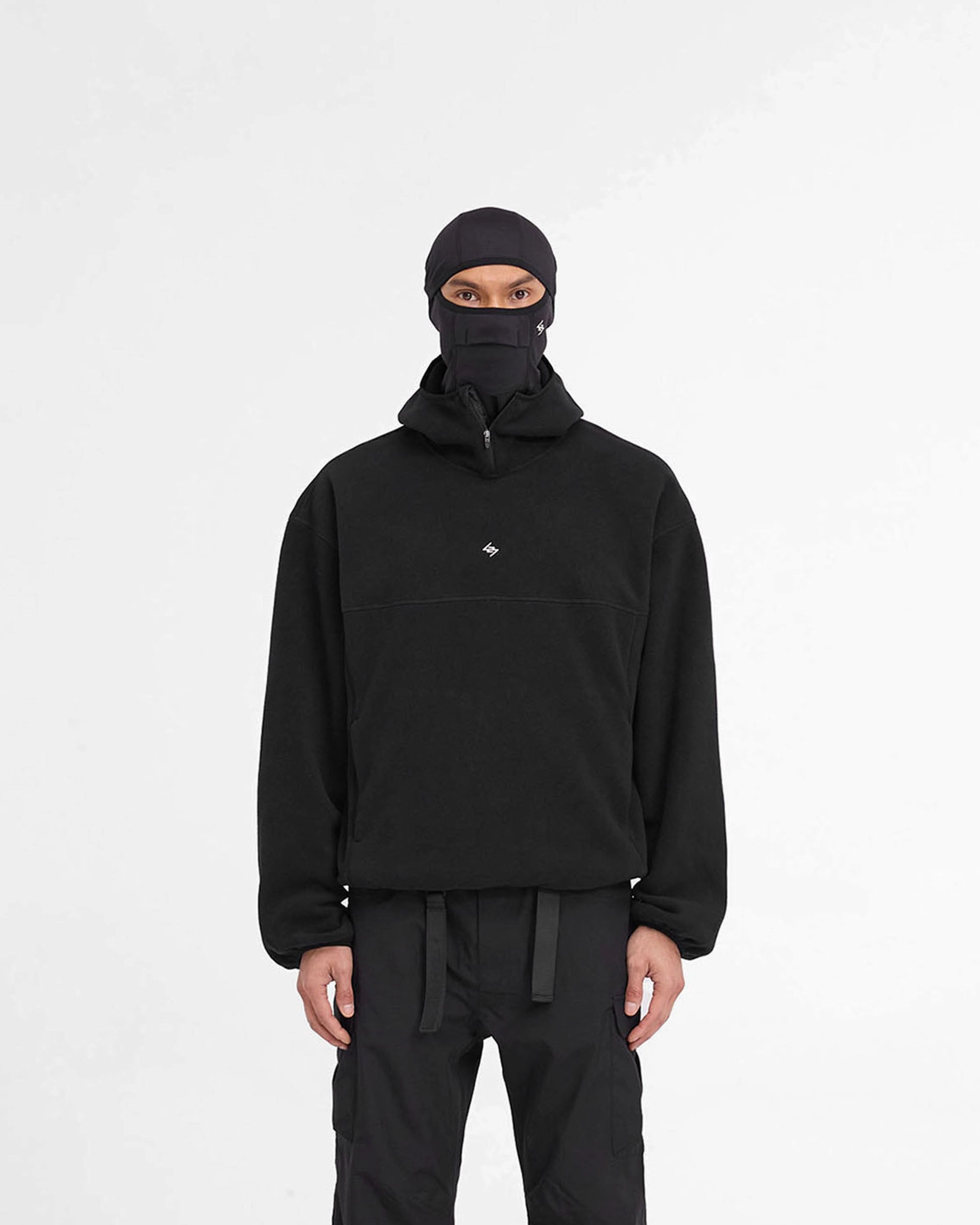 247 Fleece Hoodie - Black Heavyweight Fabric Holiday Wear