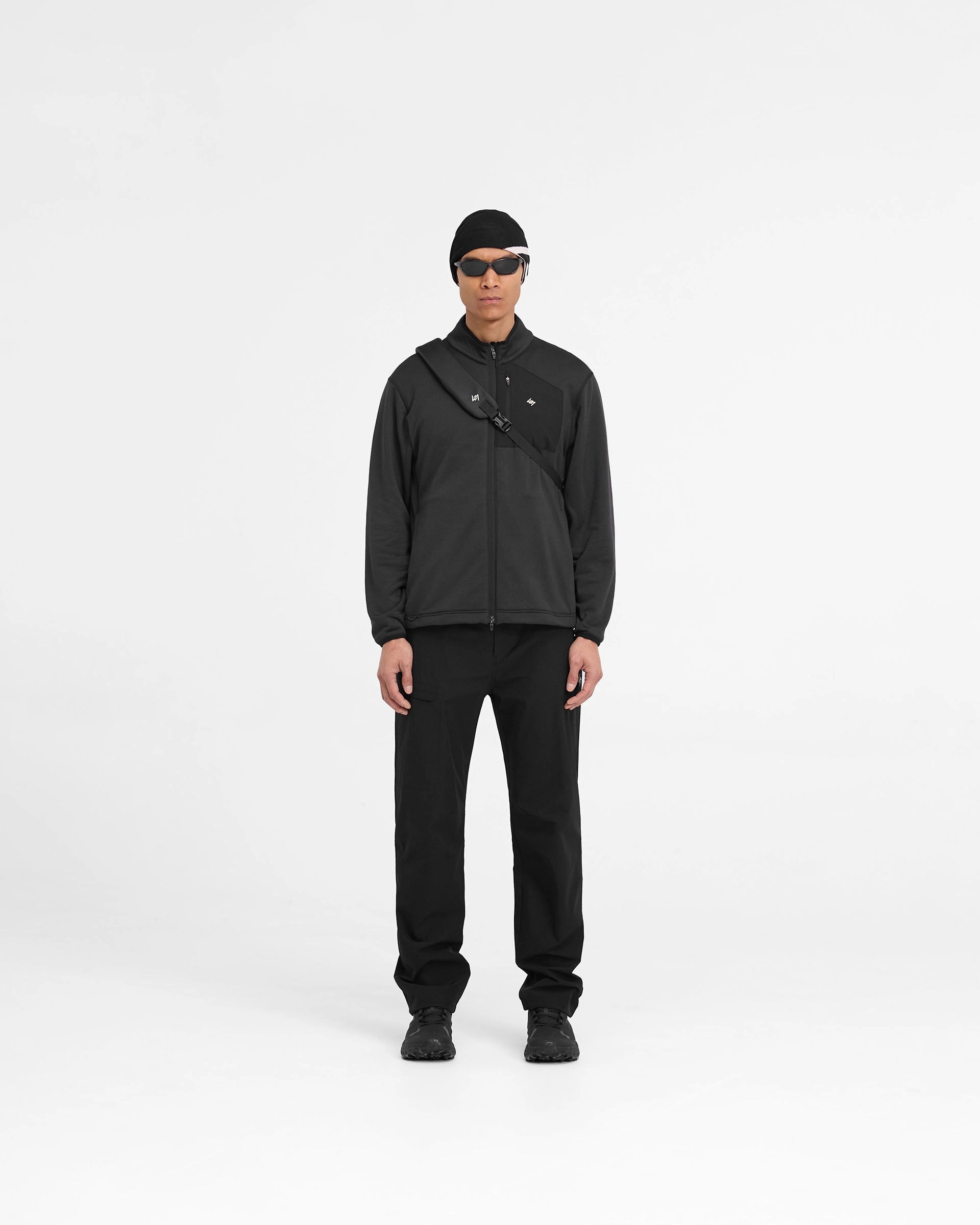247 Full Zip Fleece - Black Windproof Material