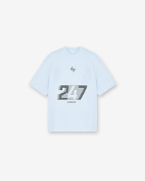247 London T-Shirt - Blue Slim fit clothing MicroPiqueKnit