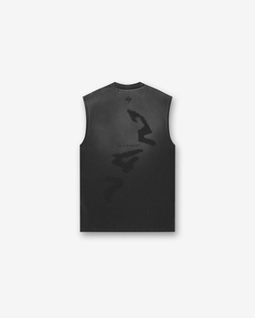 247 Motion Oversized Tank - Aged Black Soft and Relaxed Retro
