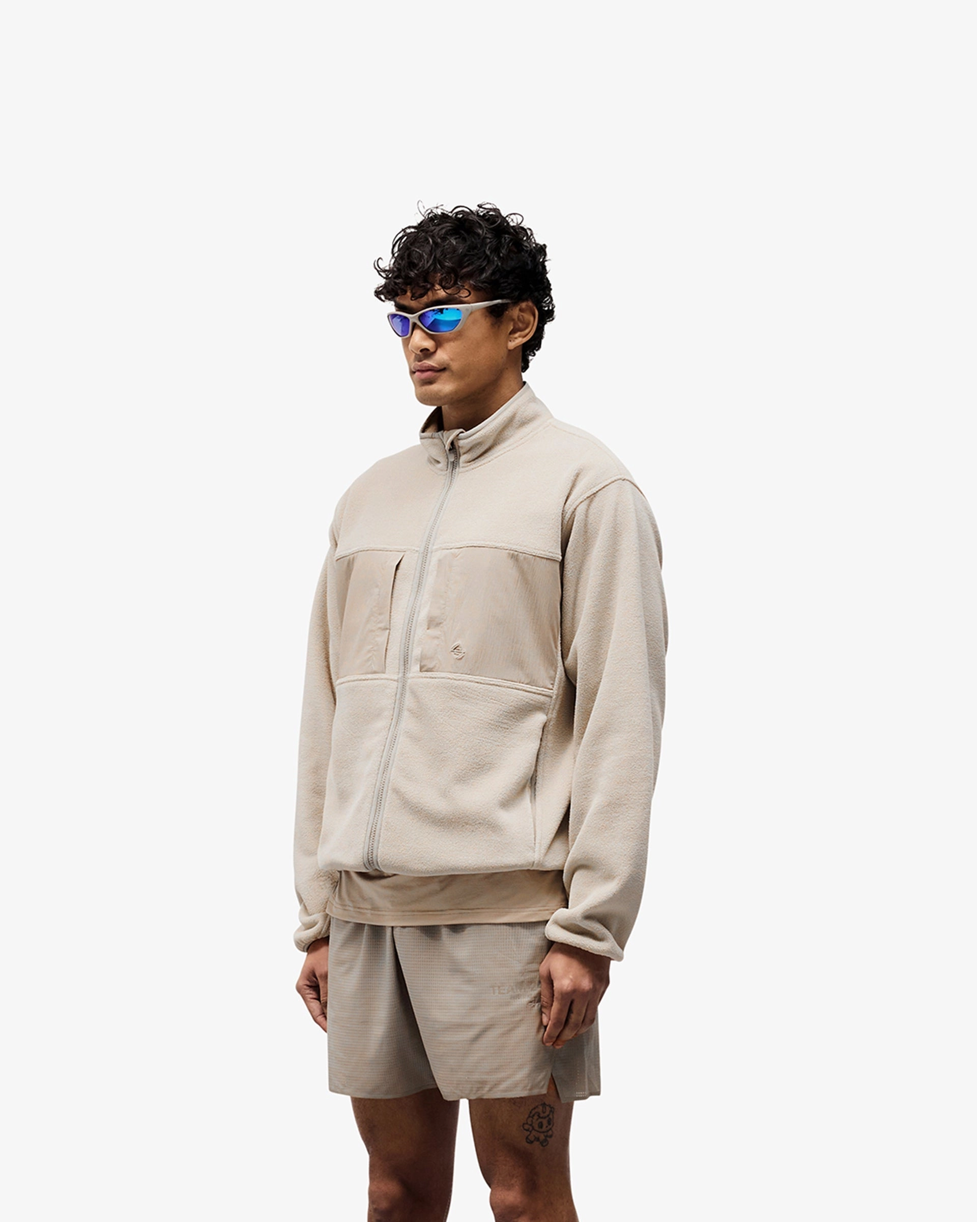 LightweightConstruction Flexible Layer Fit 247 Polar Panelled Fleece - Pebble