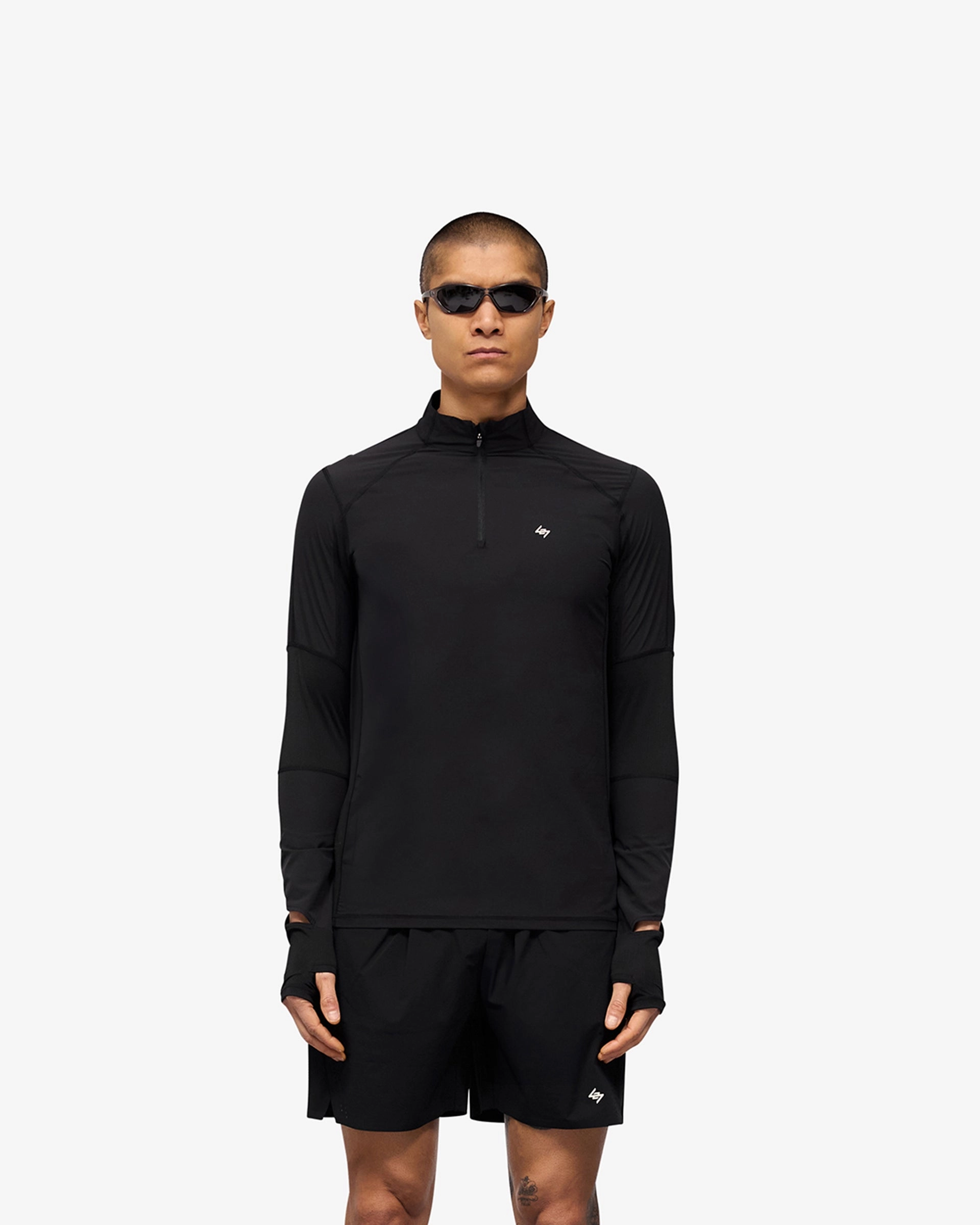 Tailored Silhouette Sport Inspired Style 247 Run Quarter Zip - Jet Black