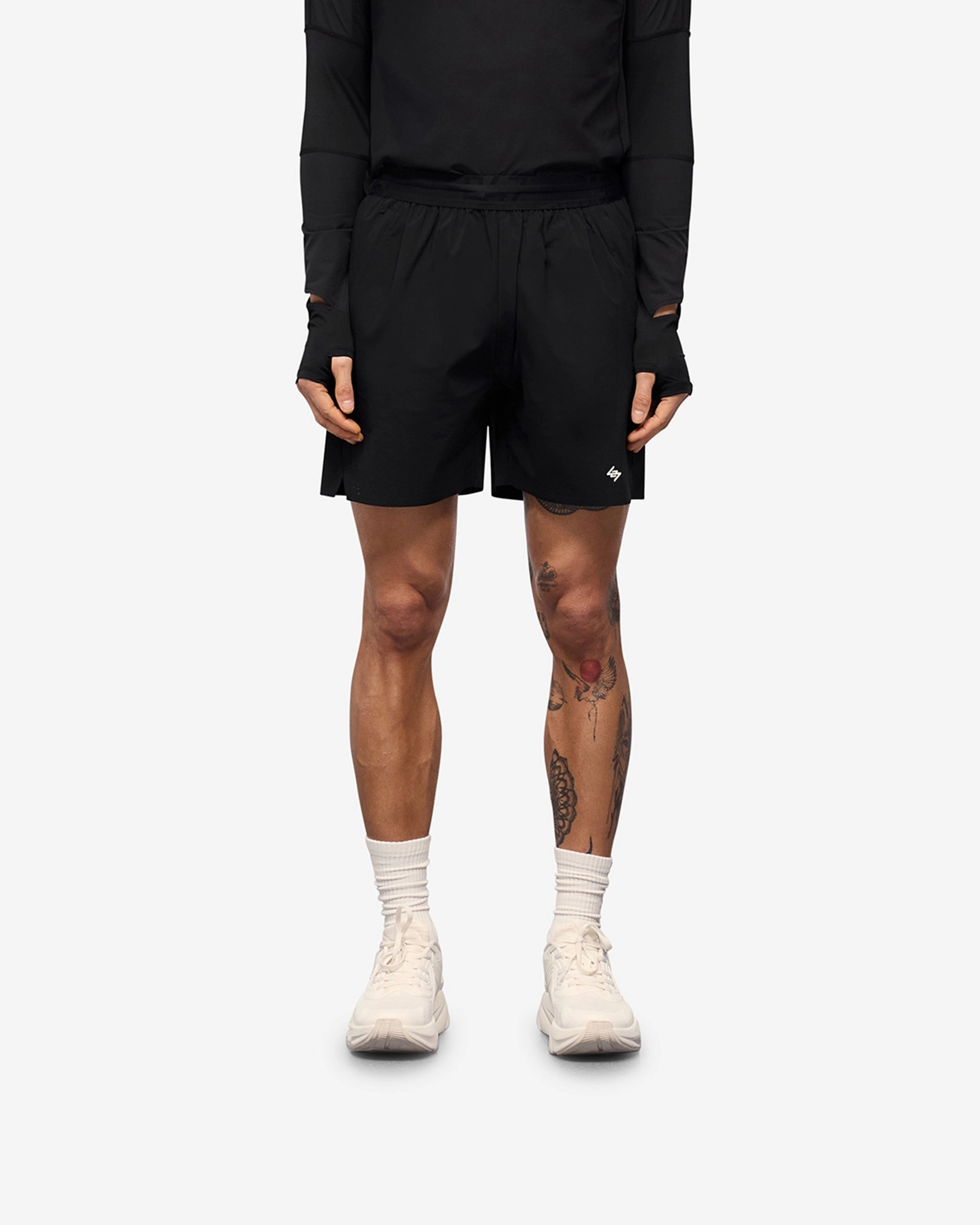 Sporty Layer Tagless Labeling 247 Training Shorts - Black