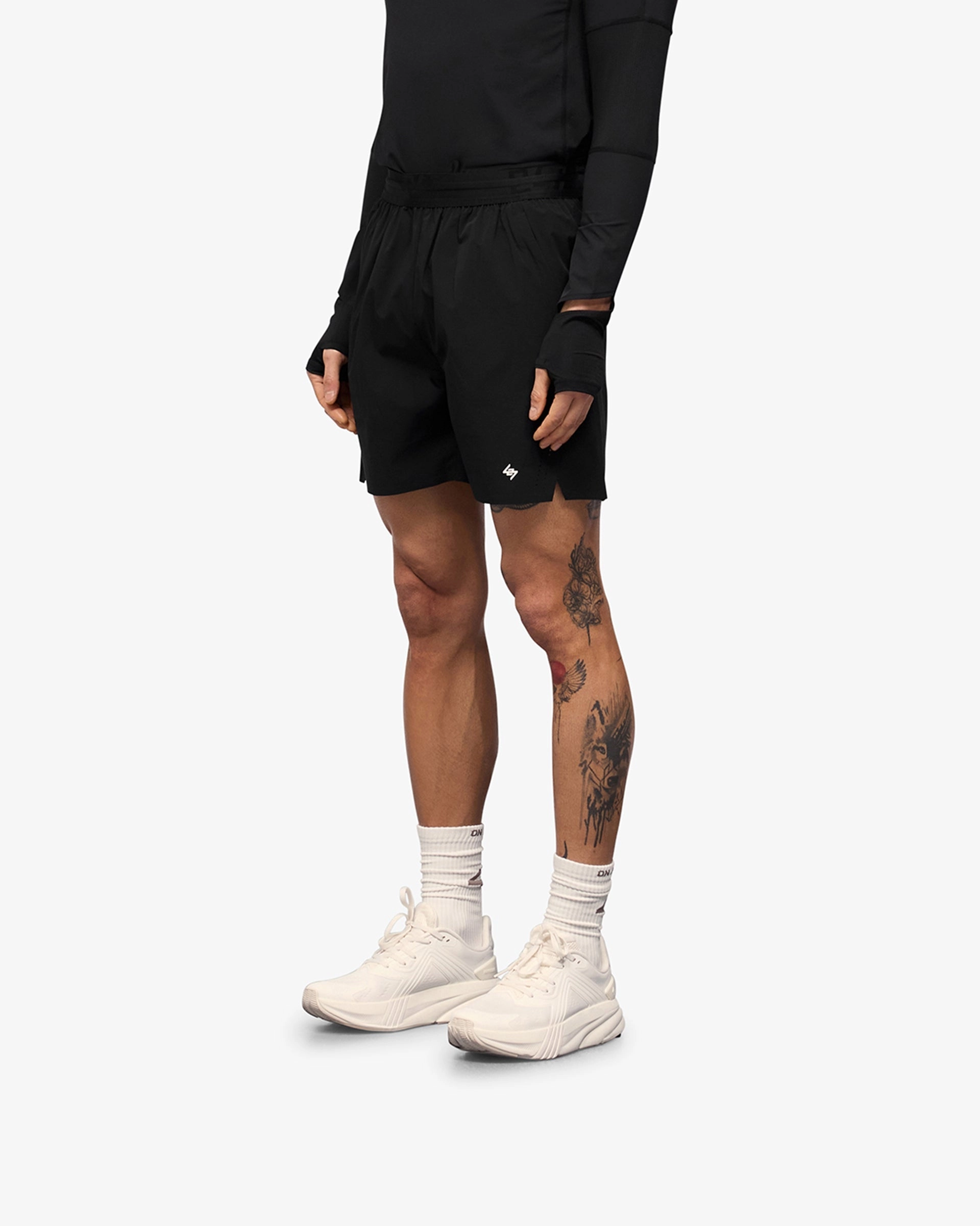 247 Training Shorts - Black Tear Resistant Panels Parka