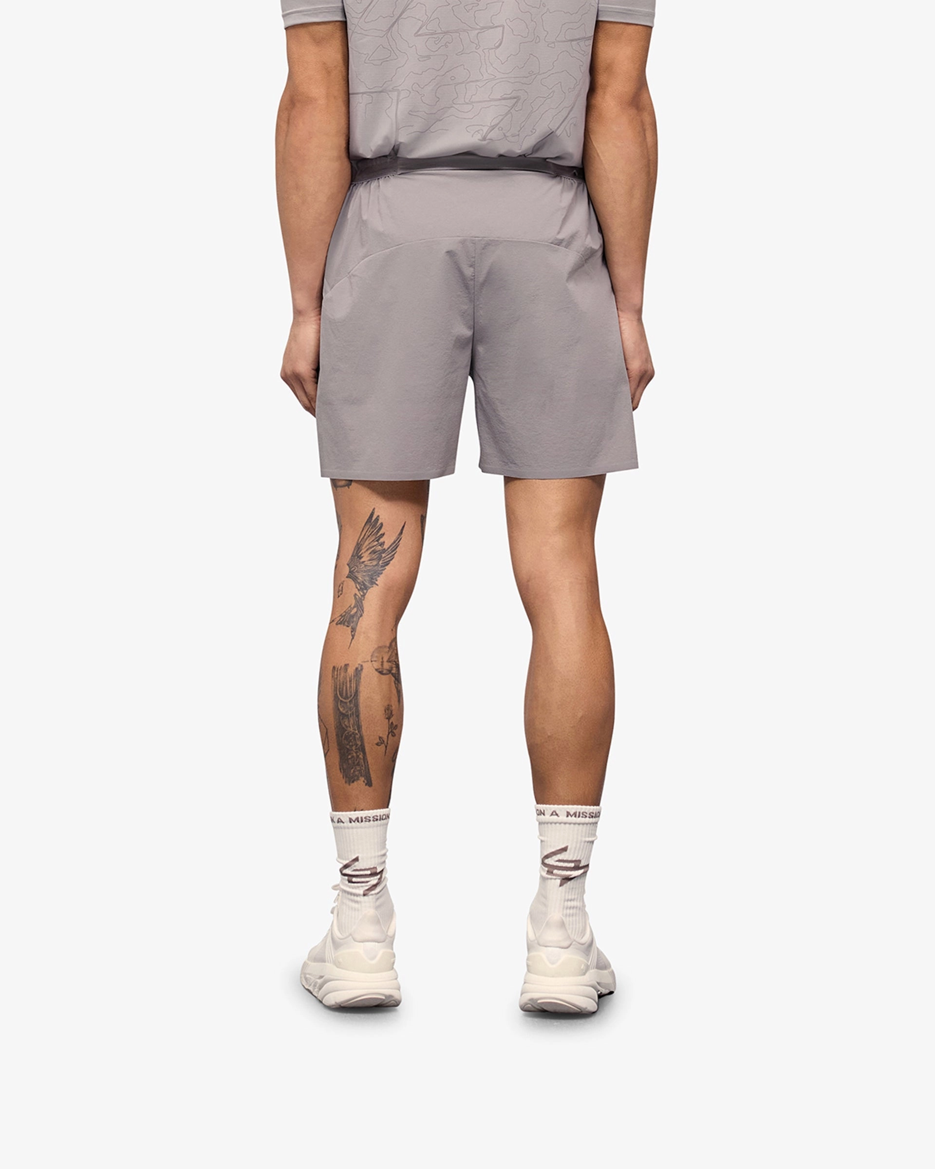 Wrinkle-Resistant High Waist 247 Training Shorts - Titanium