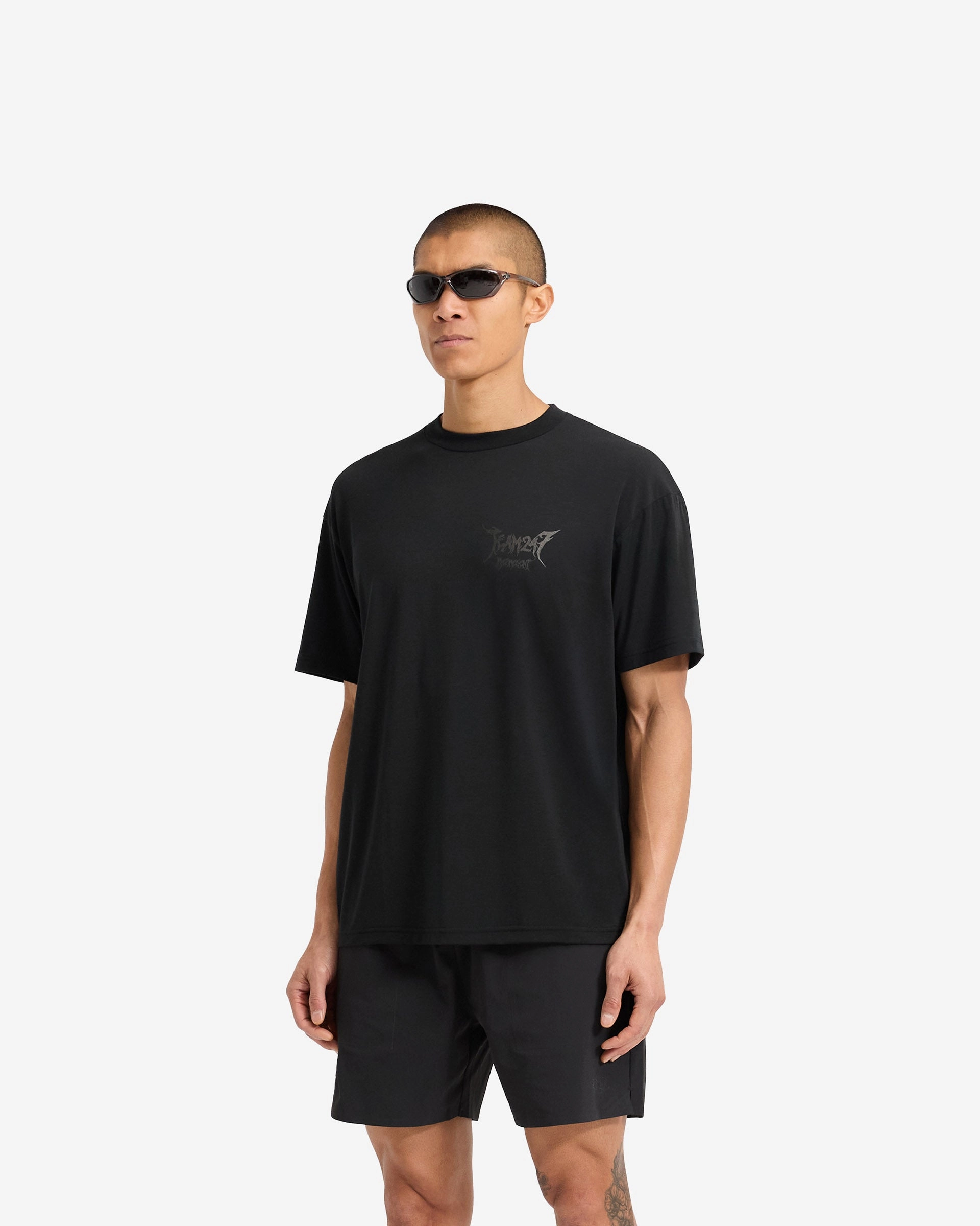 Team 247 X END Oversized T-Shirt - Jet Black Casual Statement