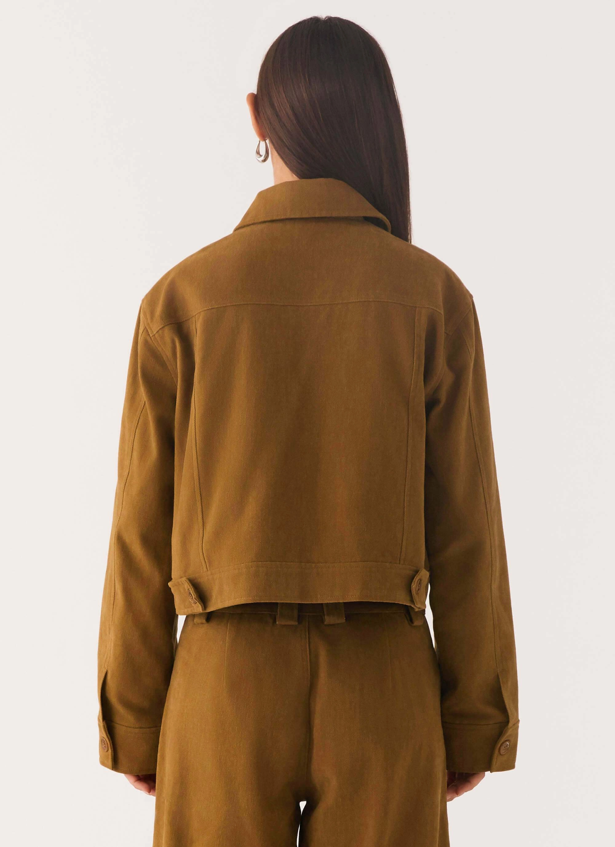 Avi Boxy Jacket - Brown Eco Friendly Dye Process