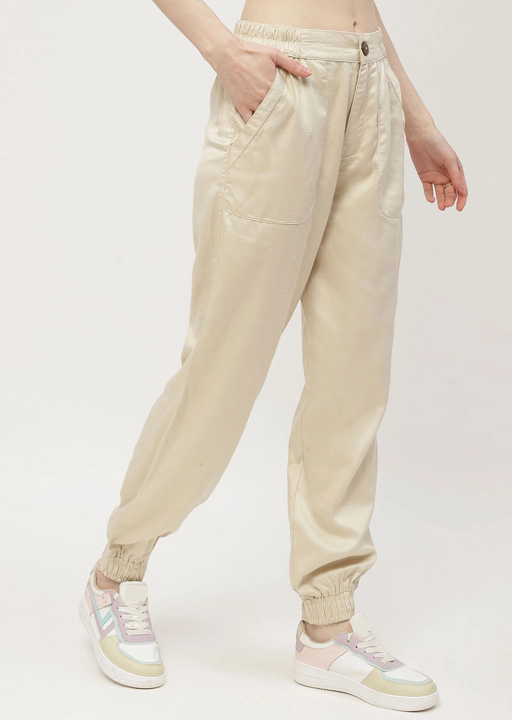 Universal Fit System Madame Solid Beige Jogger