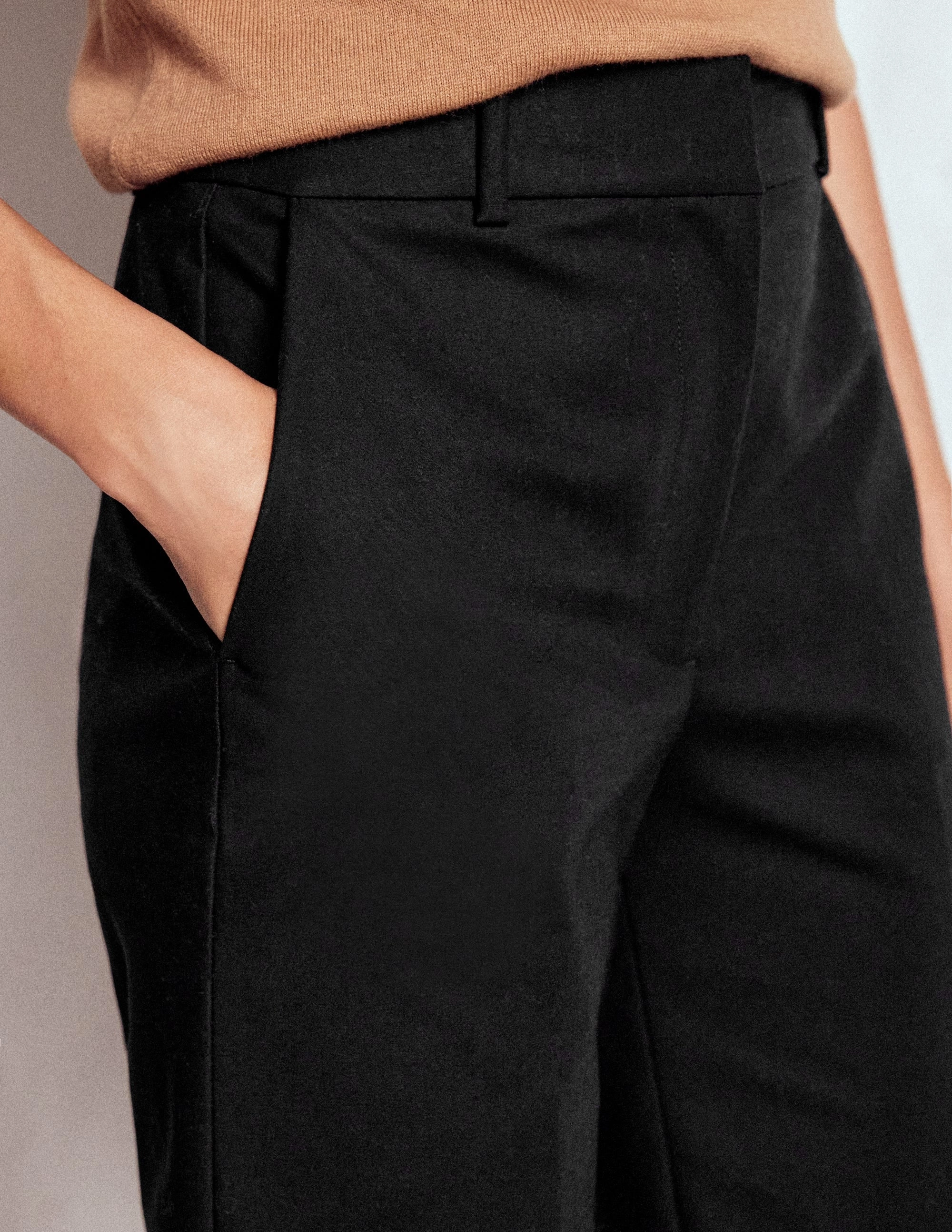 Full Length Canonbury Trousers-Black Comfort Waist Stretchable Wear