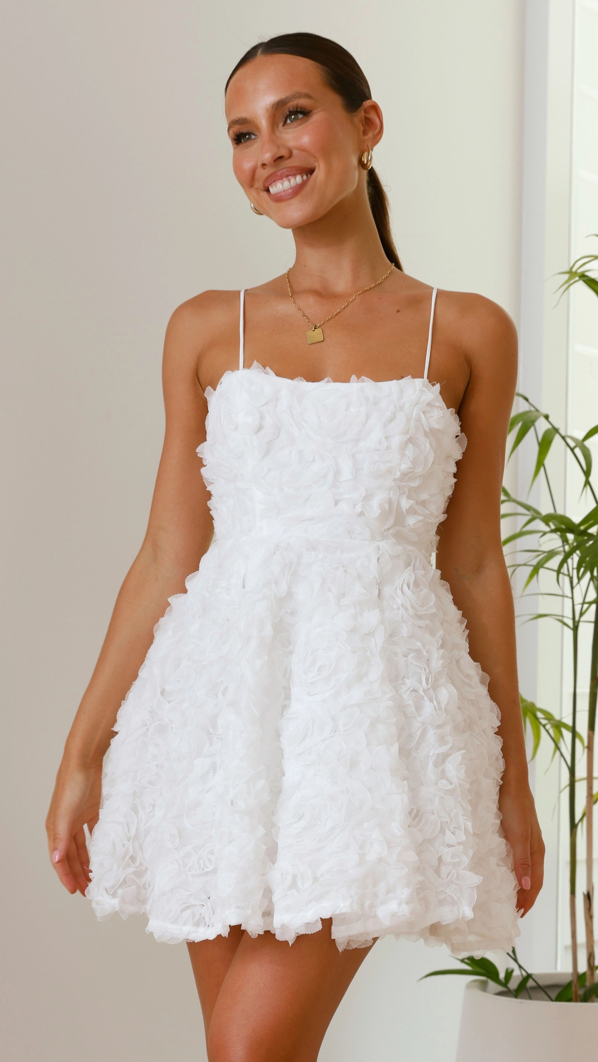 Ada Mini Dress - White Movement Ready
