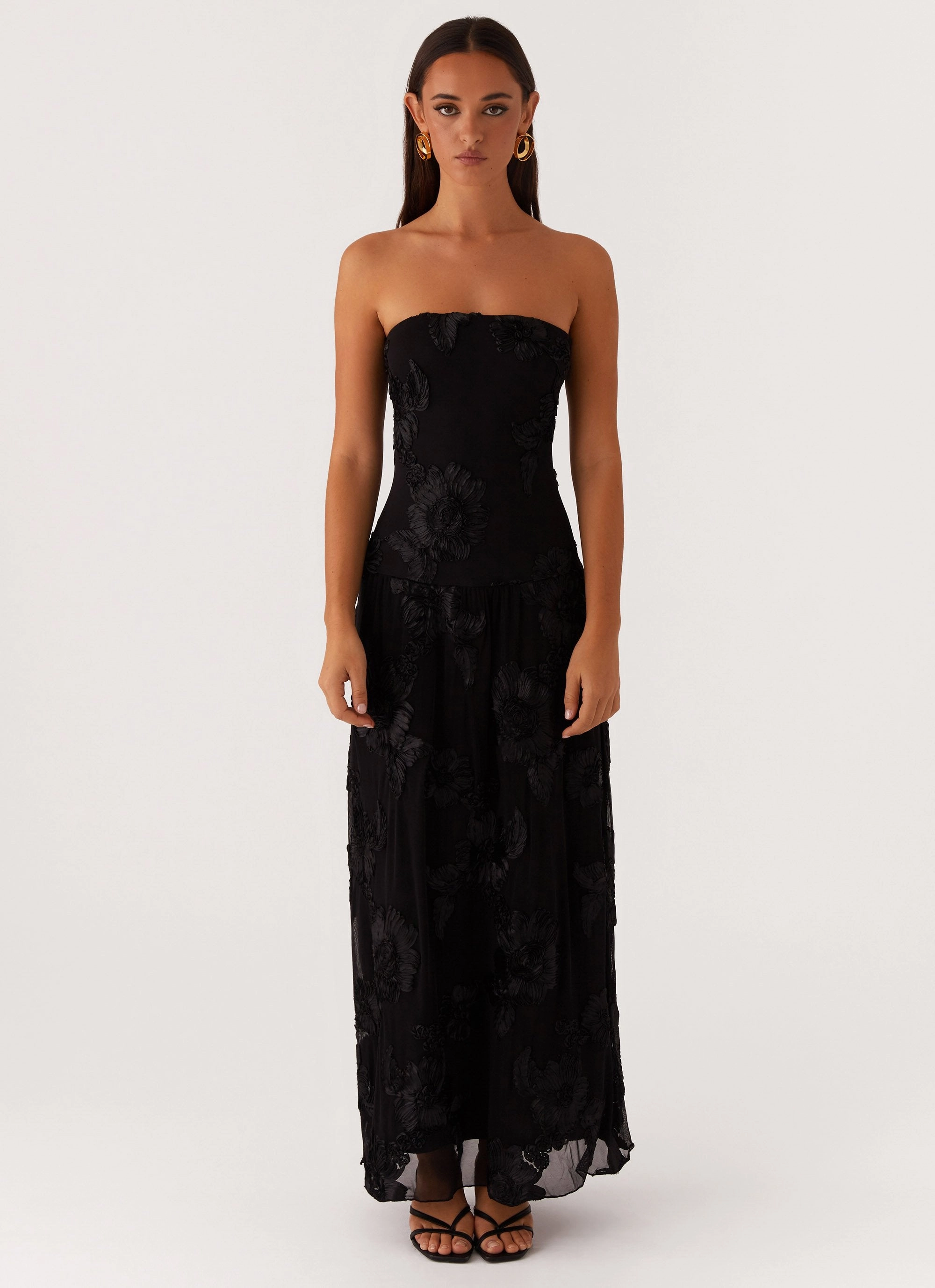 Heart Tone After Light Maxi Dress - Black