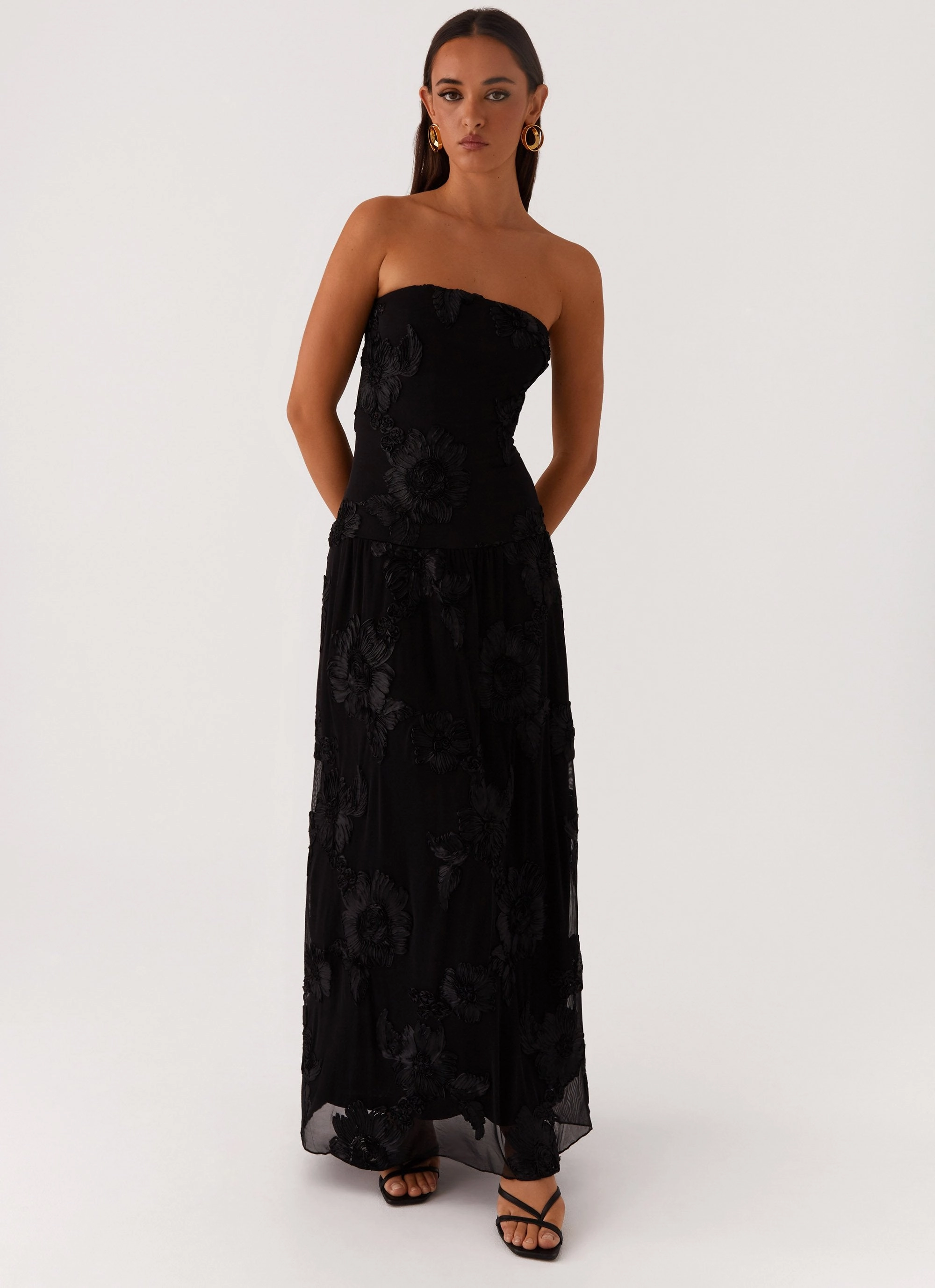 After Light Maxi Dress - Black Soft Draping