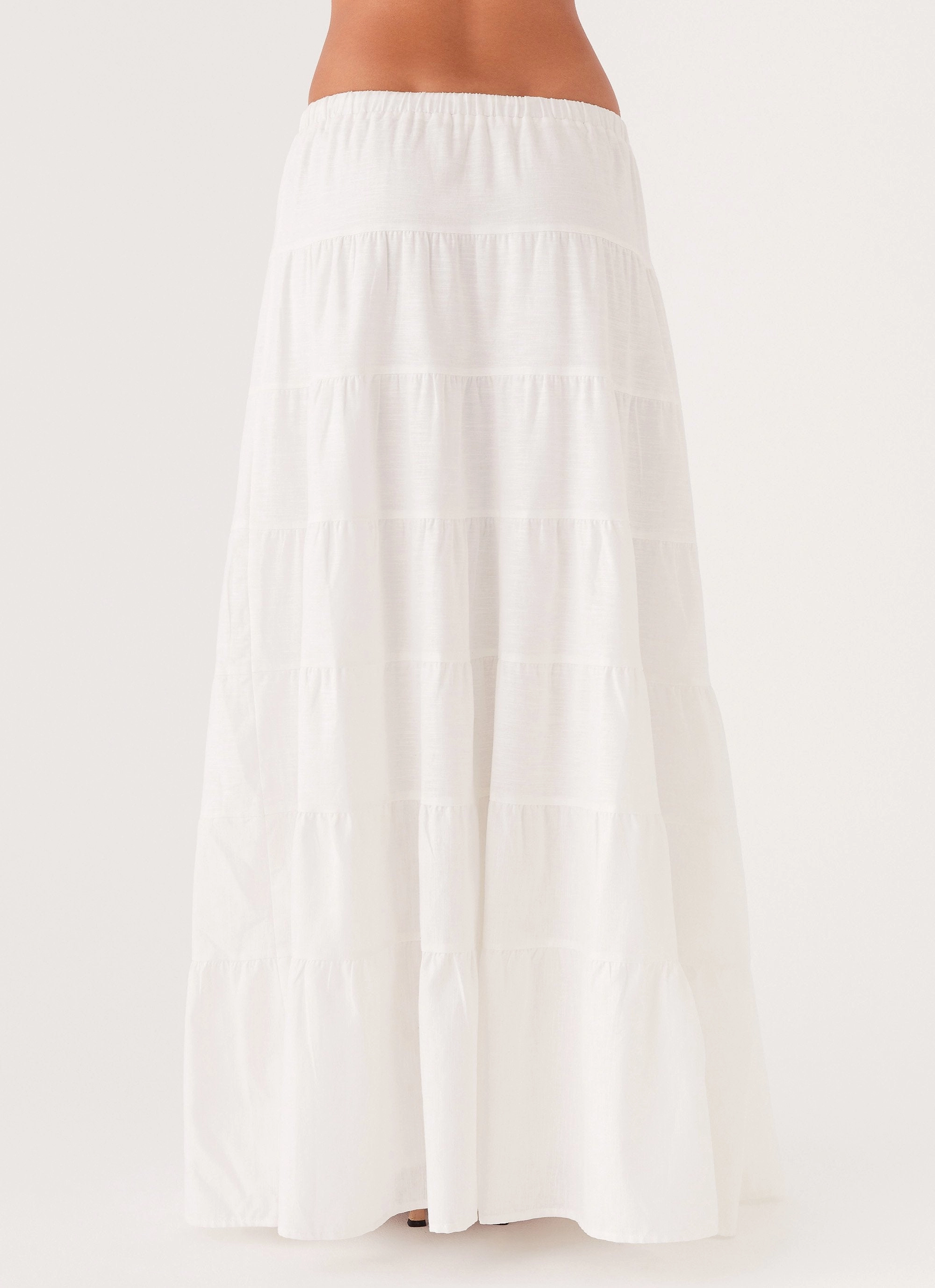 Collector??s Item Cotton Rich Mariella Linen Maxi Skirt - White