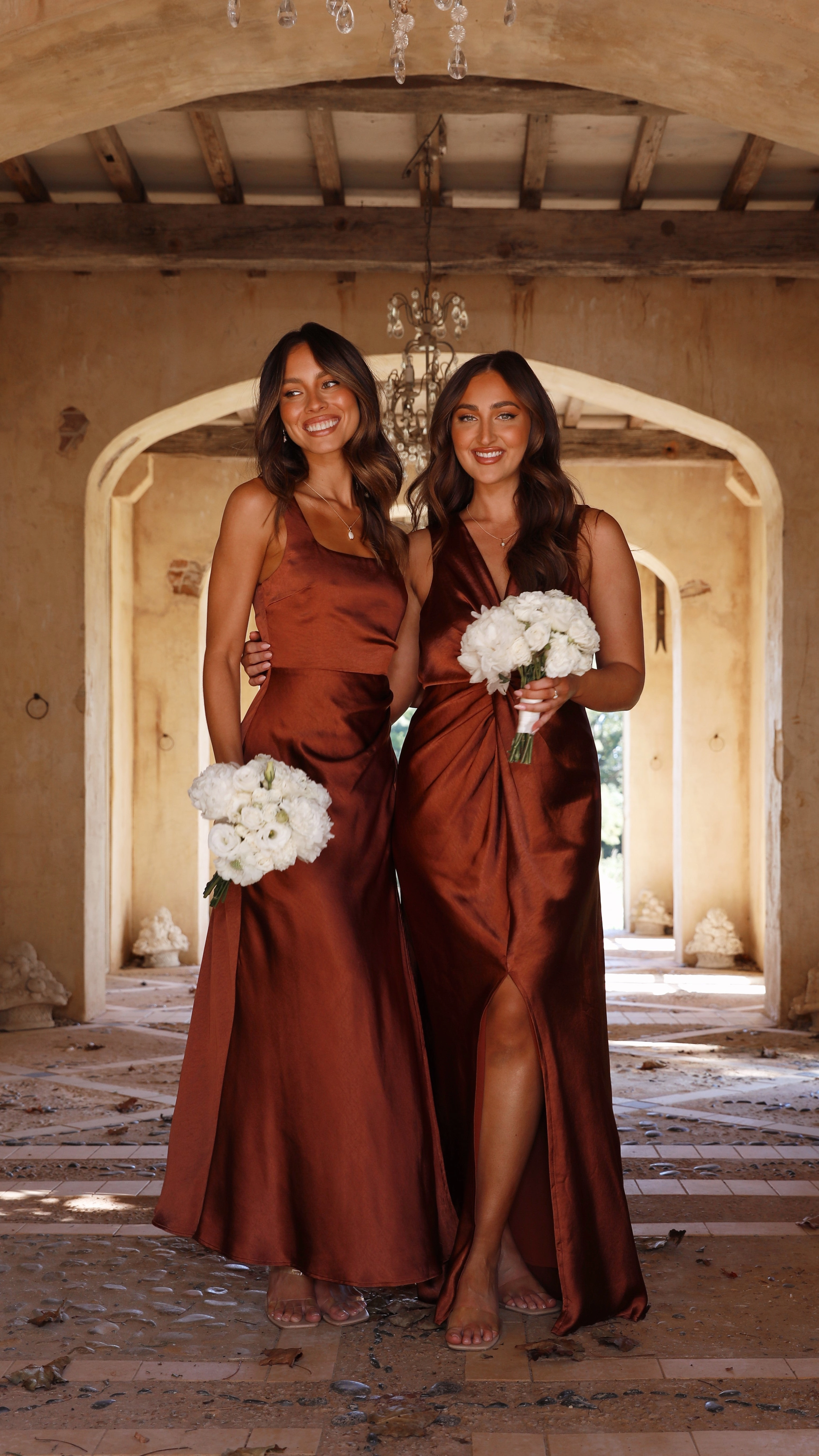 Grace Base Minimal Detail Alaria Maxi Dress - Rust