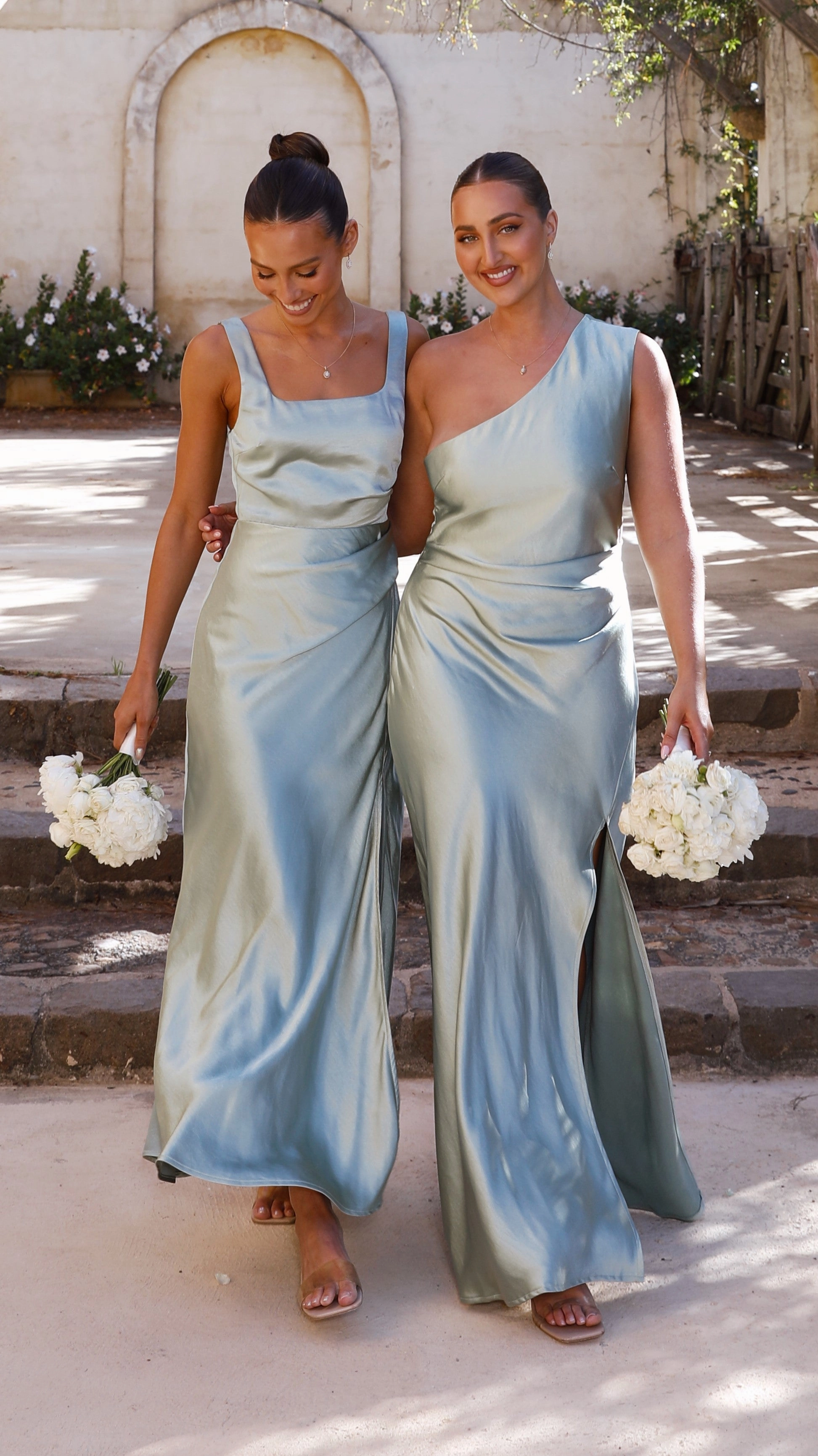 Empire-Waist Calm Texture Alaria Maxi Dress - Sage
