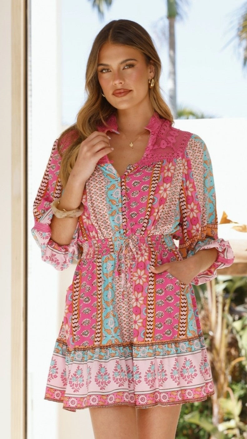 Alevya Mini Dress - Cedella Print Artistic Edge
