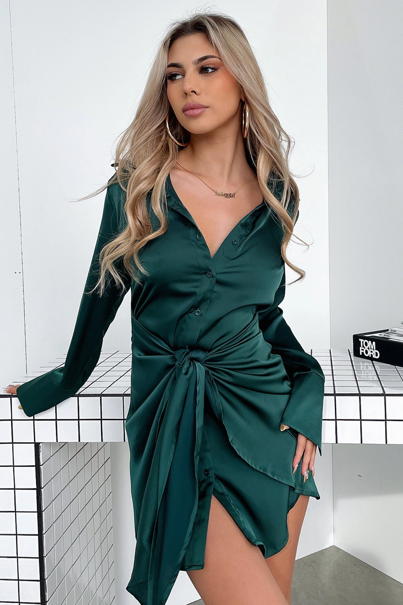 Alexa Dress - Emerald Elegant Fabric Easy Look