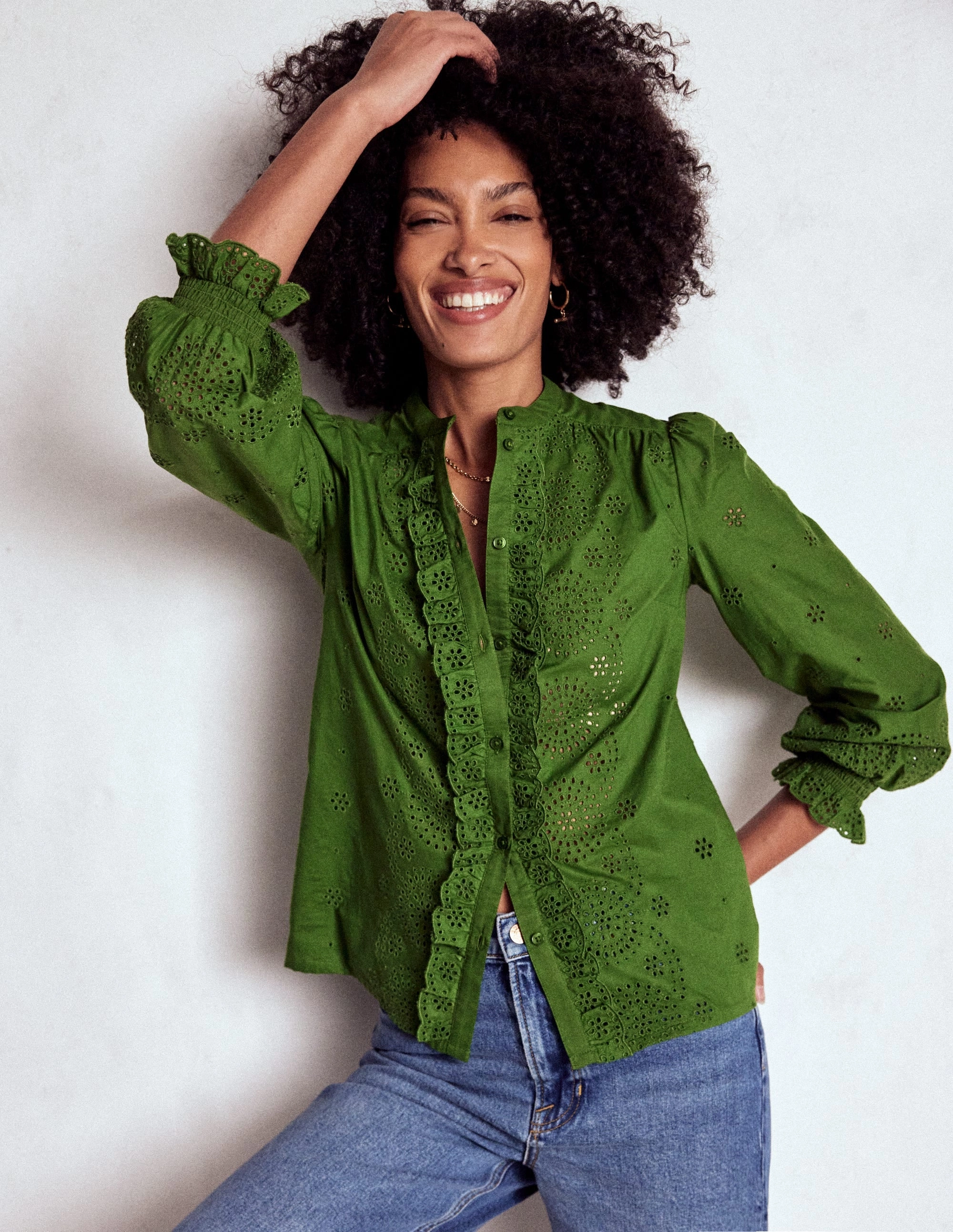 Alice Broderie Top-Promenade Green CompressionSupportWeave