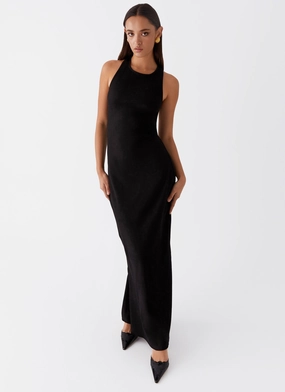 Alice Cut Out Maxi Dress - Black Boho Tone