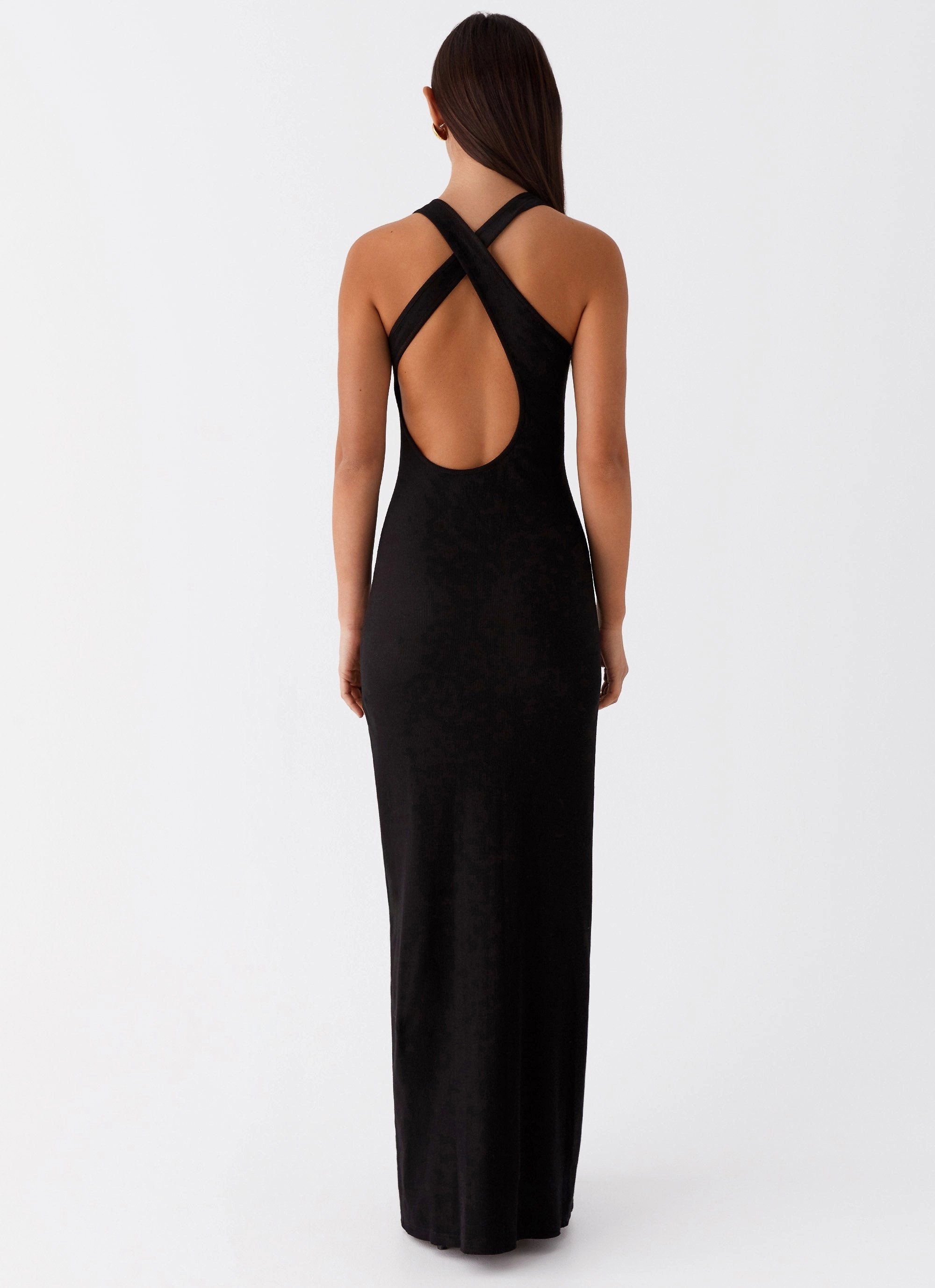 Alice Cut Out Maxi Dress - Black Flare Hem