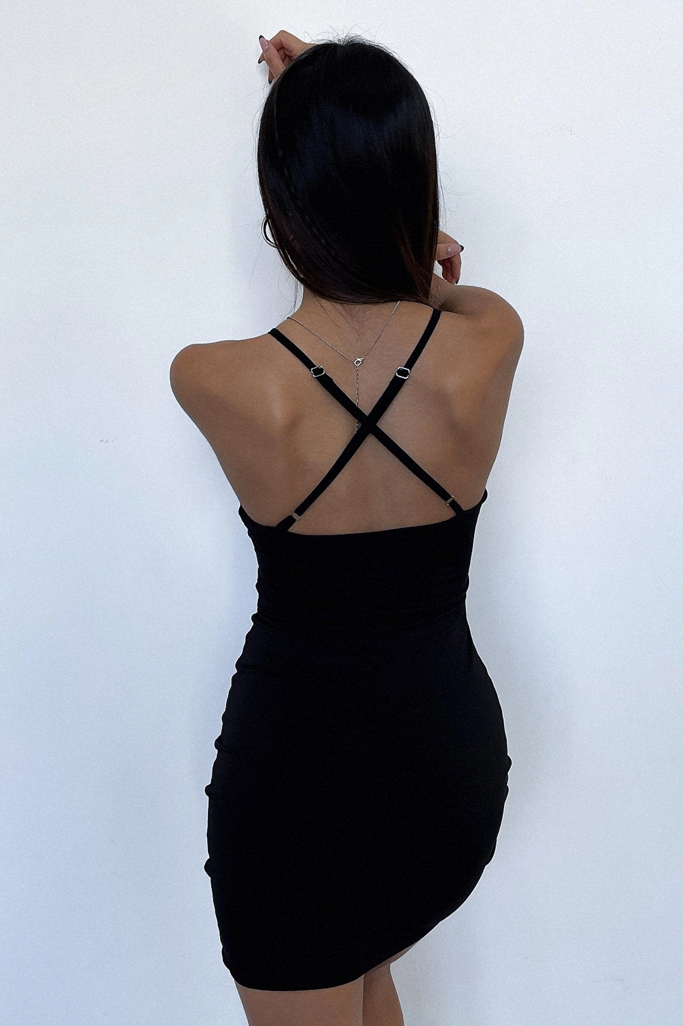 Light Wrap Aliyah Mini Dress - Black