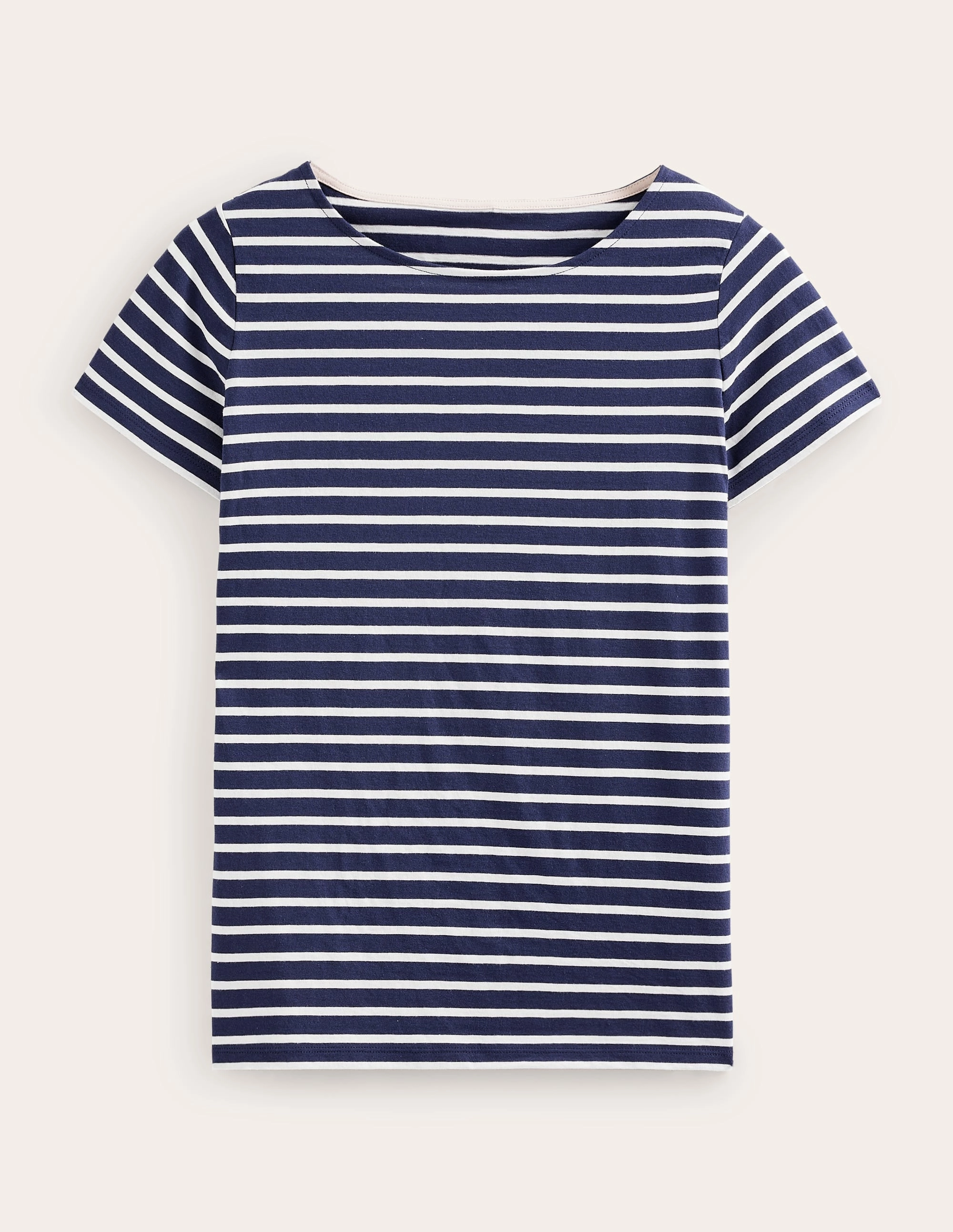 Thermal Insulation Chic Cardigan Ella Short Sleeve Breton-Navy, Ivory