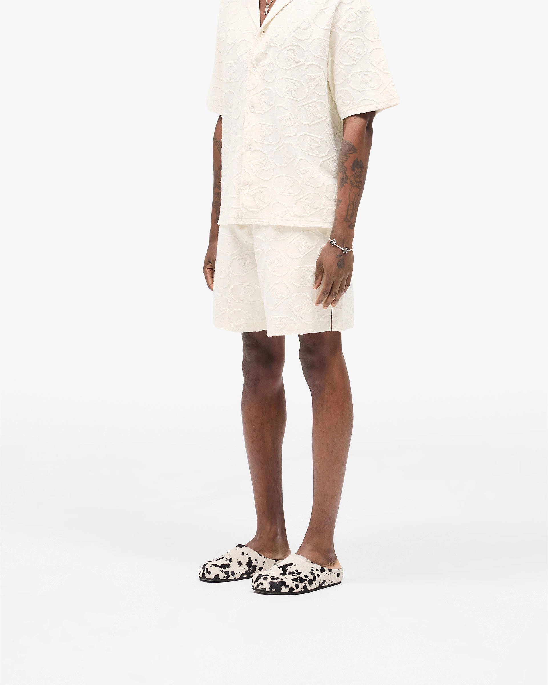 All Over Print Towel Short - Aged White Anti Slip Grip Technology Summer Mood