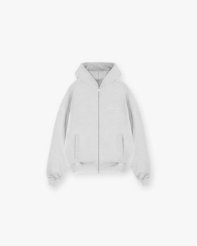 Travel Buddy Oversized Cut Represent Owners Club Stamp Zip Up Hoodie - Ash Grey