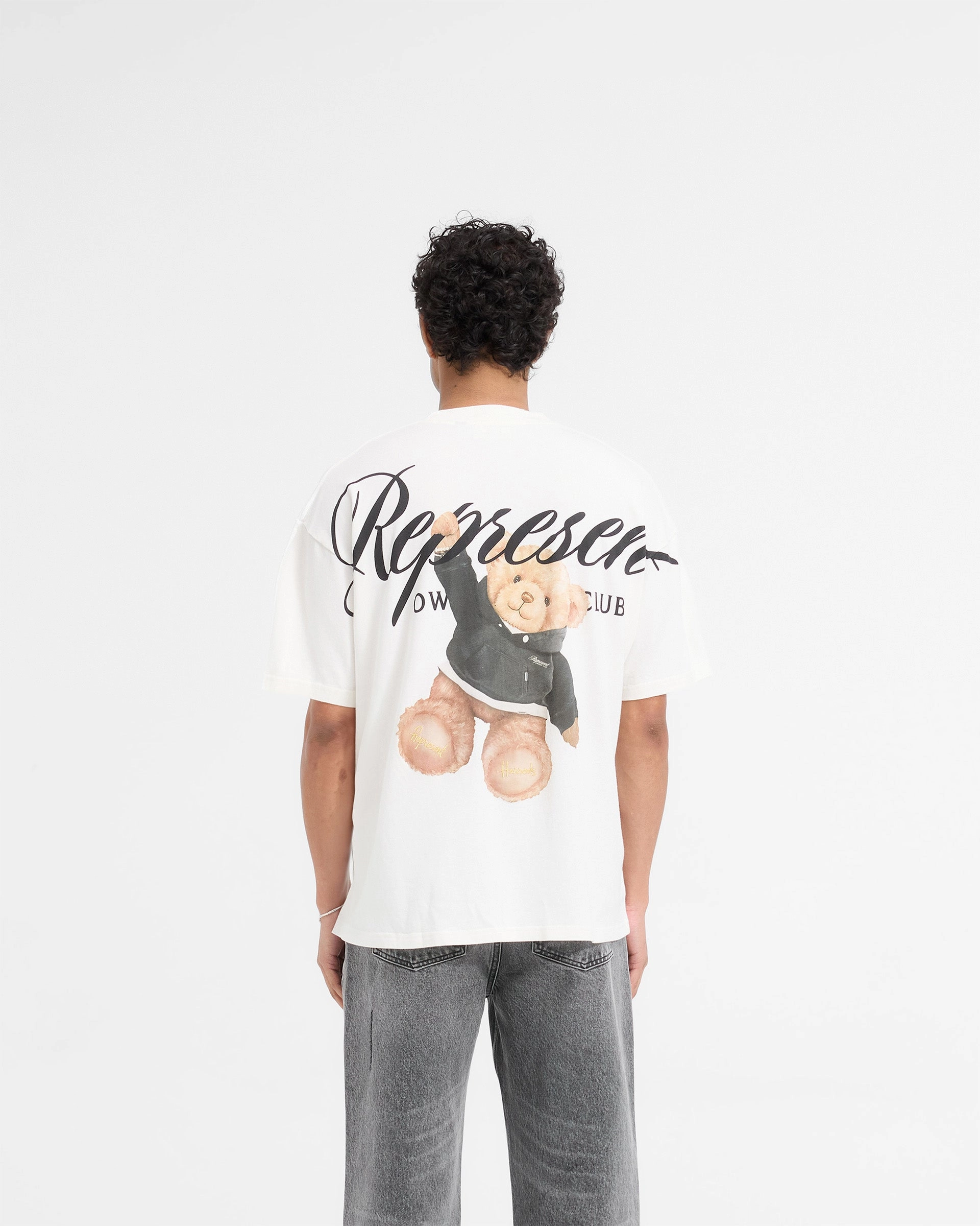 Represent X Harrods Bear Owners Club T-Shirt - Flat White Essential Top