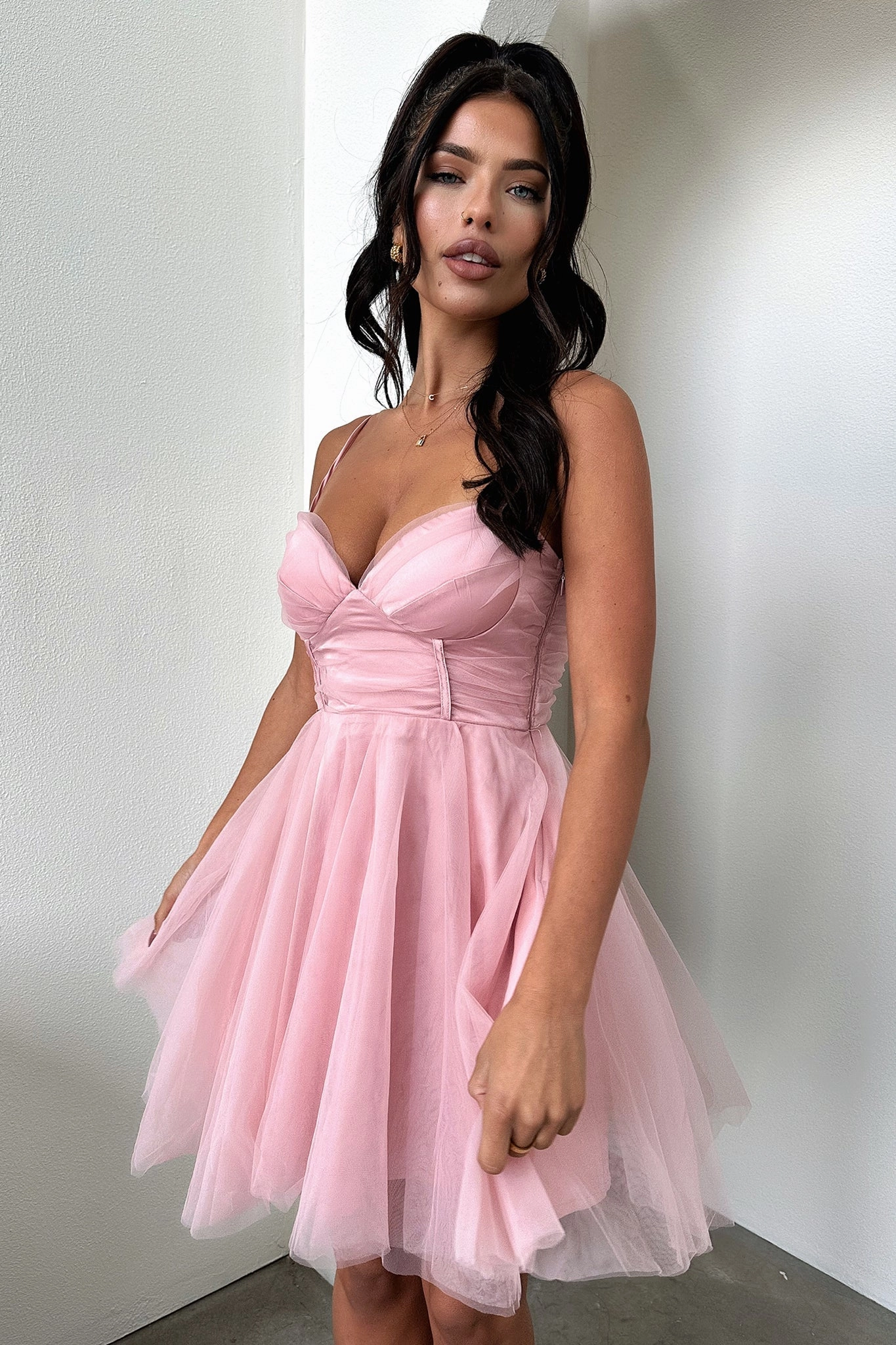 Emilia Dress - Pink Light Weave Cozy Style