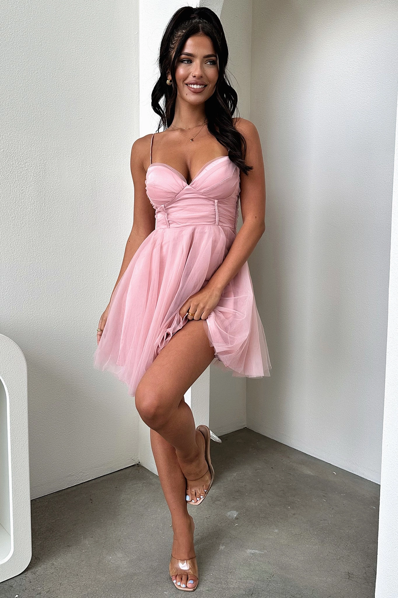 Emilia Dress - Pink Comfortable fit Edgy-Look