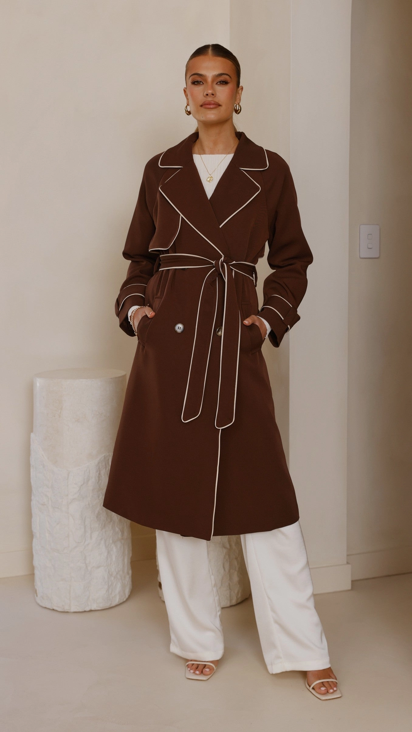 Blanca Trench Coat - Espresso Chill Proof Style Friction Resistant