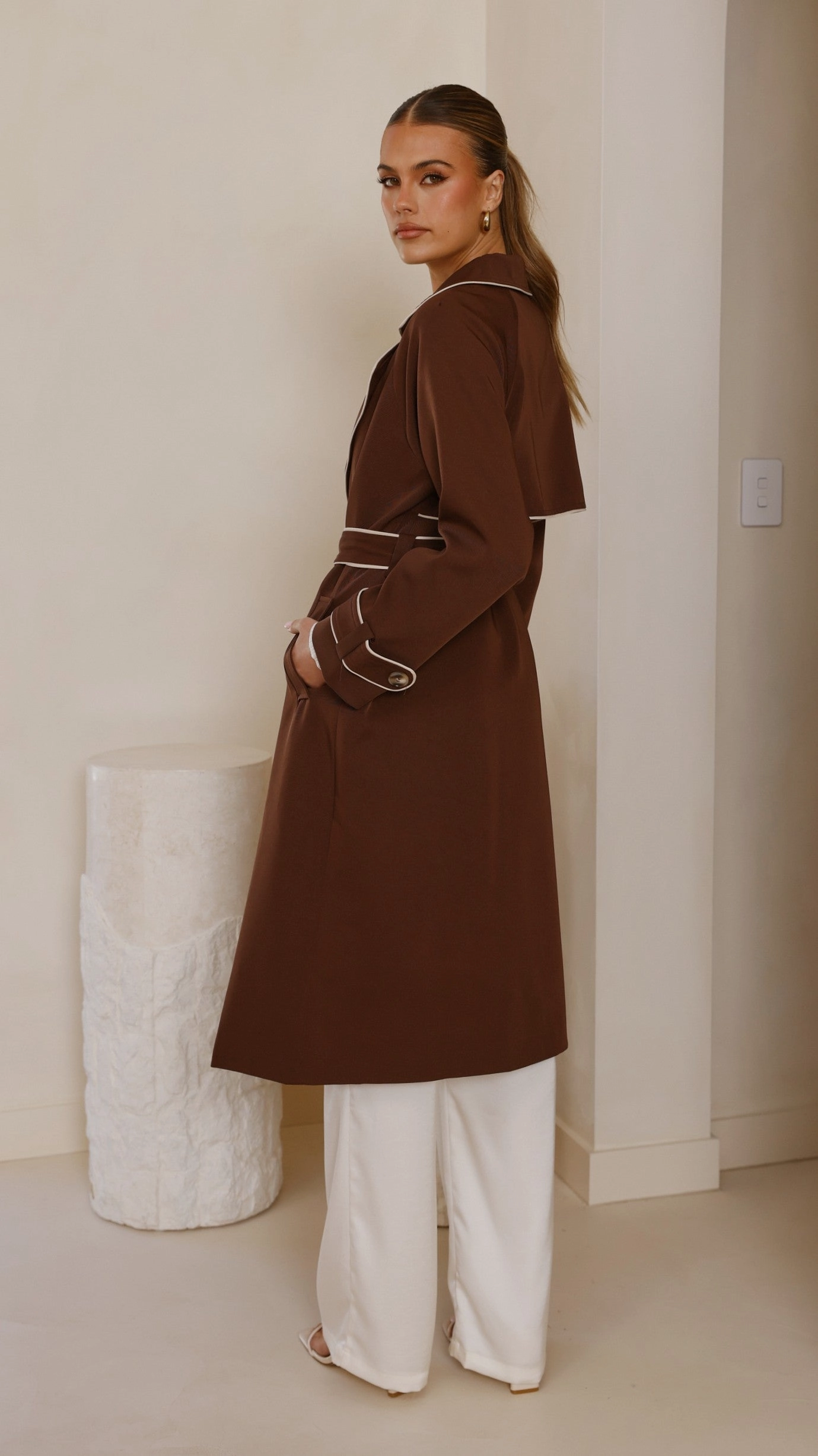 Blanca Trench Coat - Espresso Low Profile Insulation