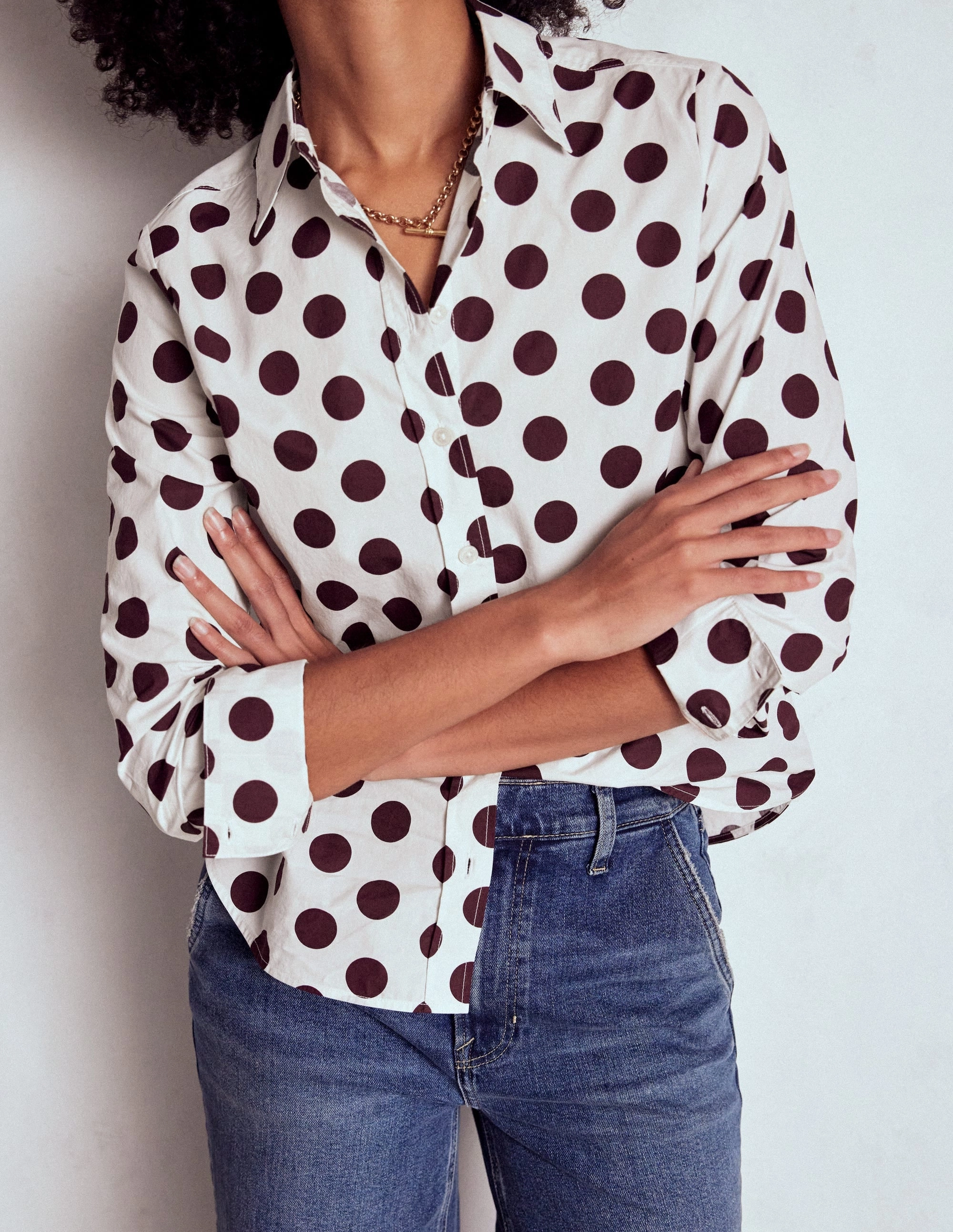 Wrinkle-Resistant Seamless construction Sienna Cotton Shirt-Deep Wisteria, Spots