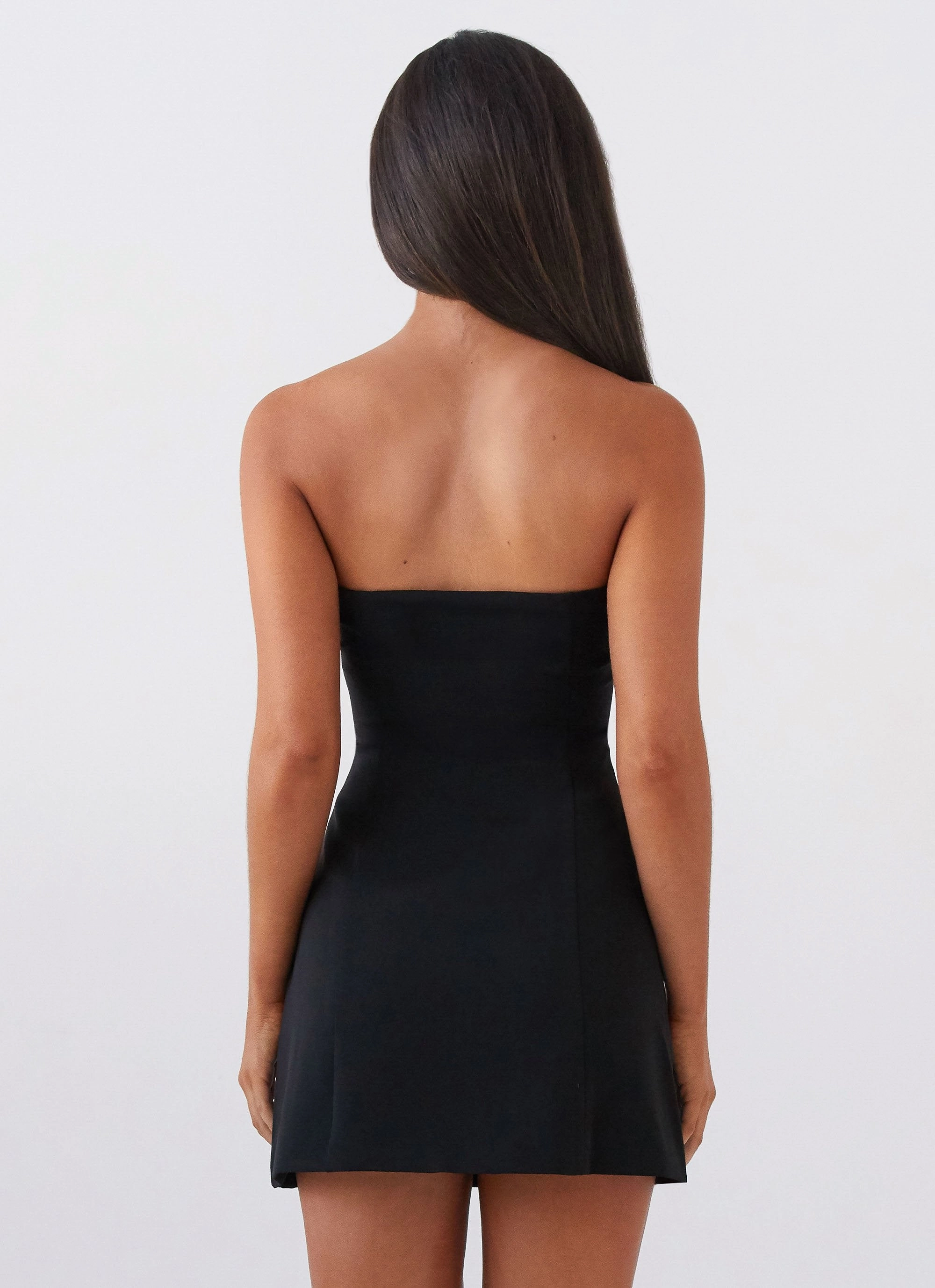 Allora Strapless Mini Dress - Black Pure Motion Modern Waistband
