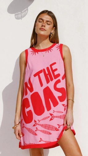 Low Key Amara Mini Dress - Pink/Red Tide