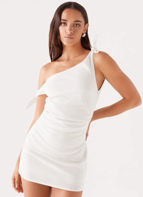 elegant design Amazonia Linen Mini Dress - White