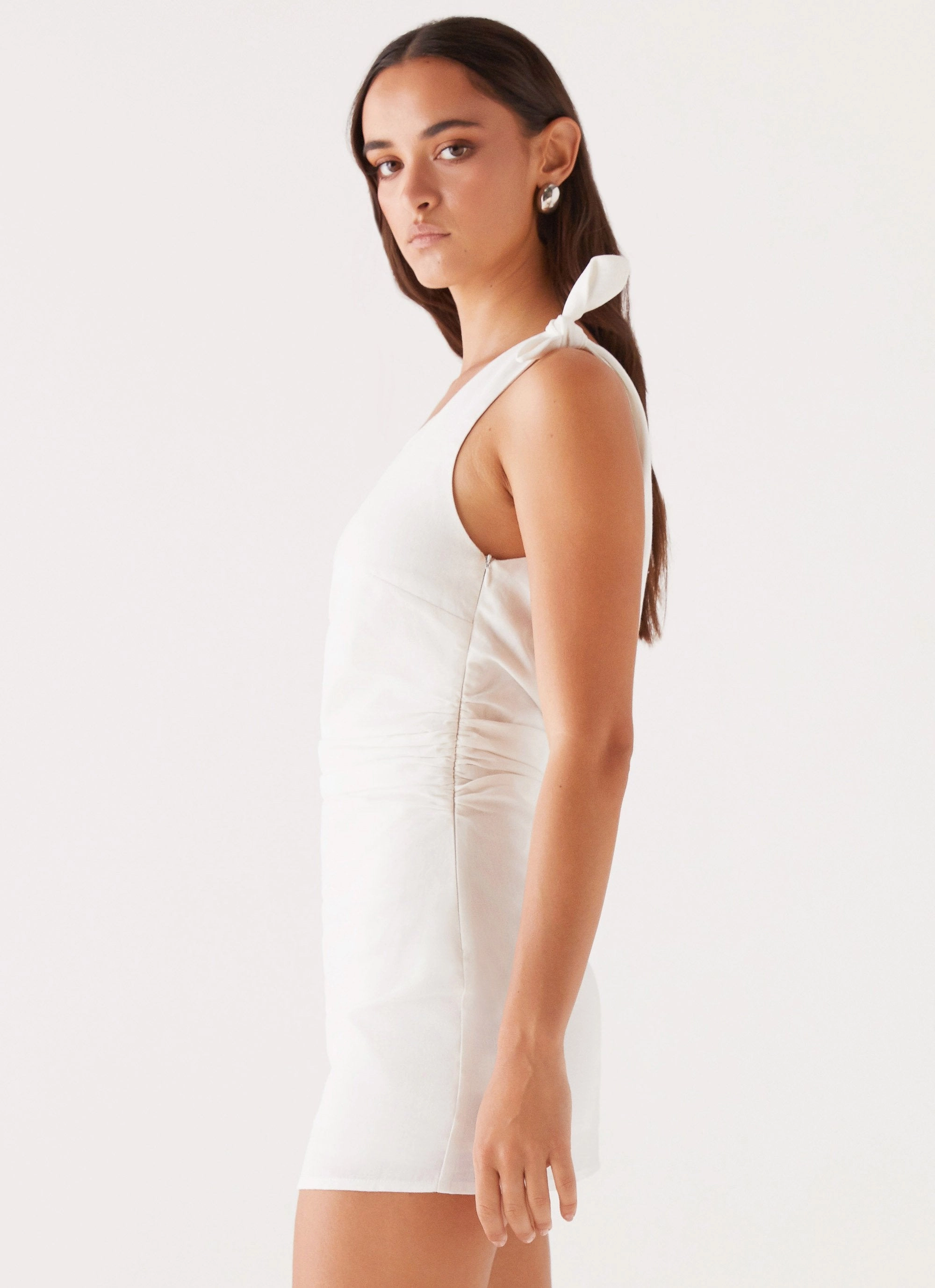 Amazonia Linen Mini Dress - White Feminine Touch