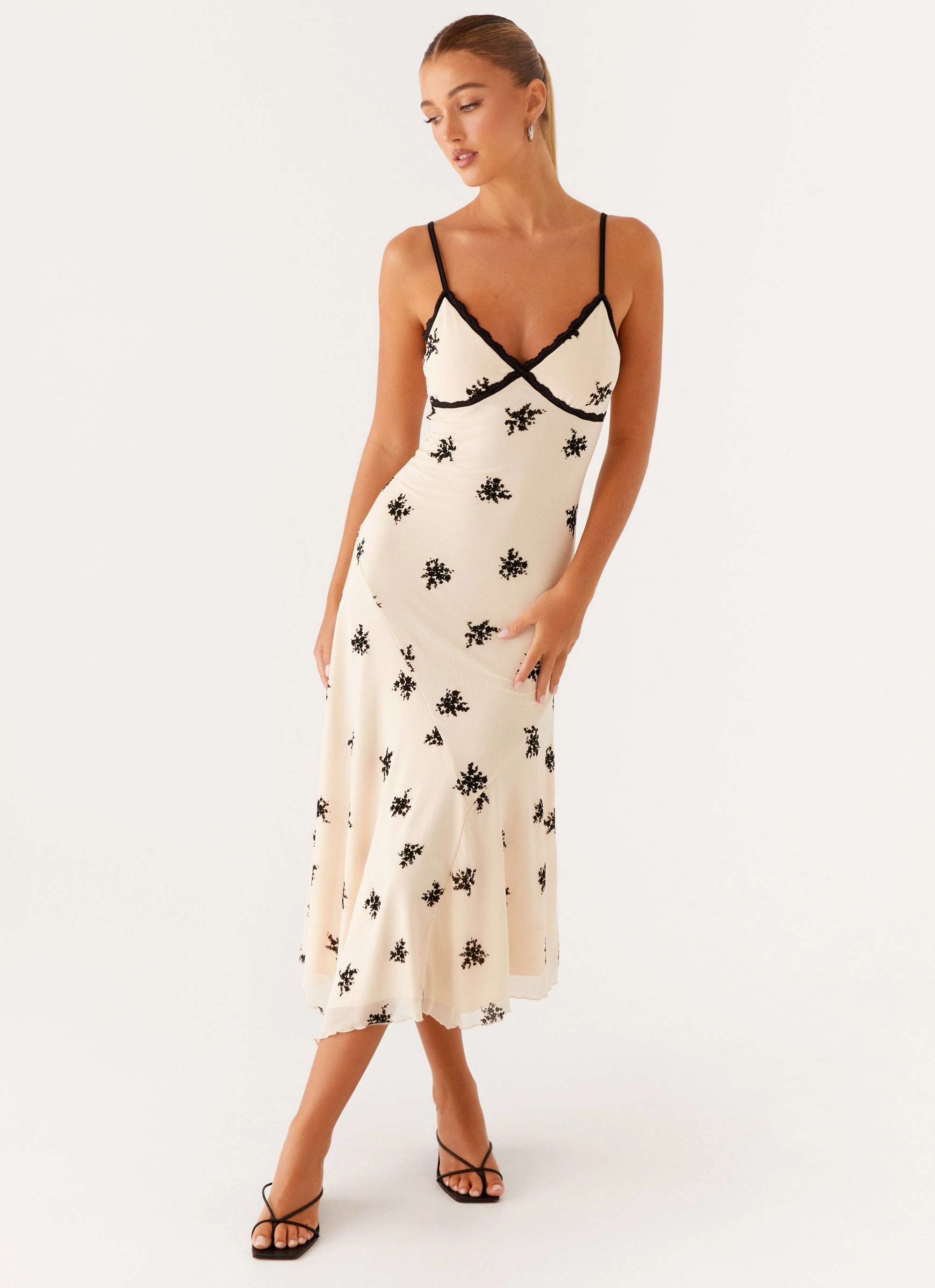 Amelia Midi Dress - Nude Bow Soft Bold-Color