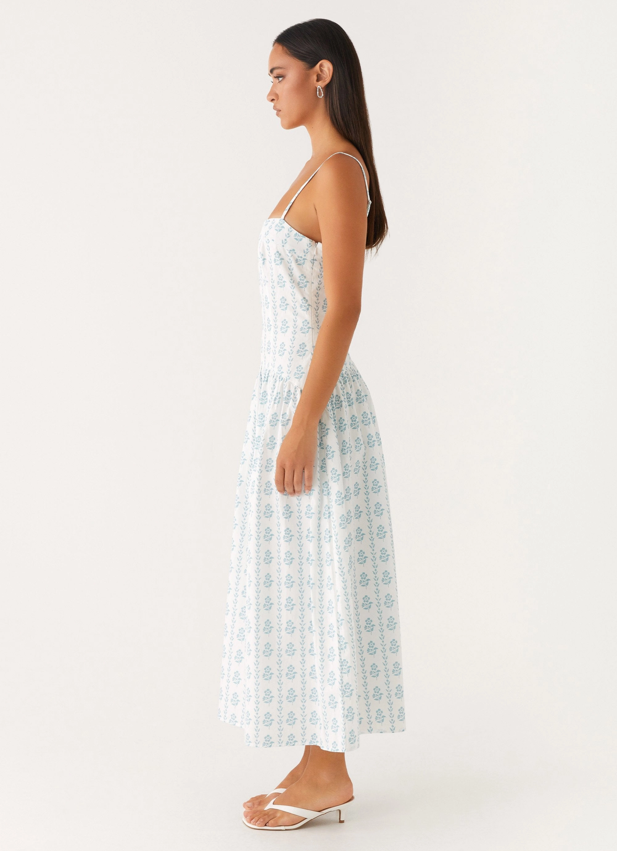 Versatile Layer Wear Amelie Midi Dress - Sweet Daydream Print