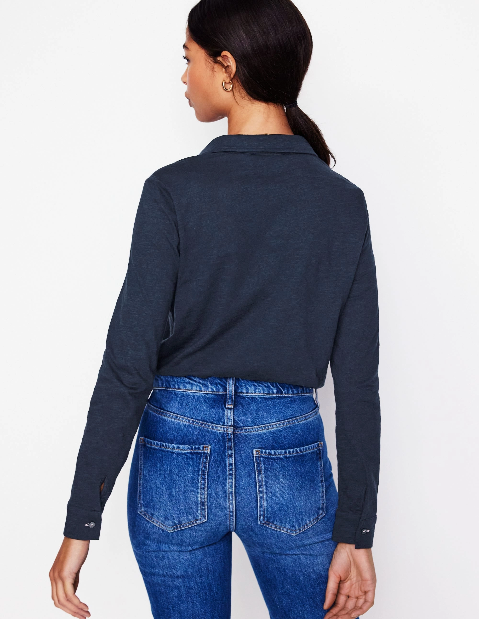 Softened Edges PaddedInsulation Amy Jersey Shirt-Navy